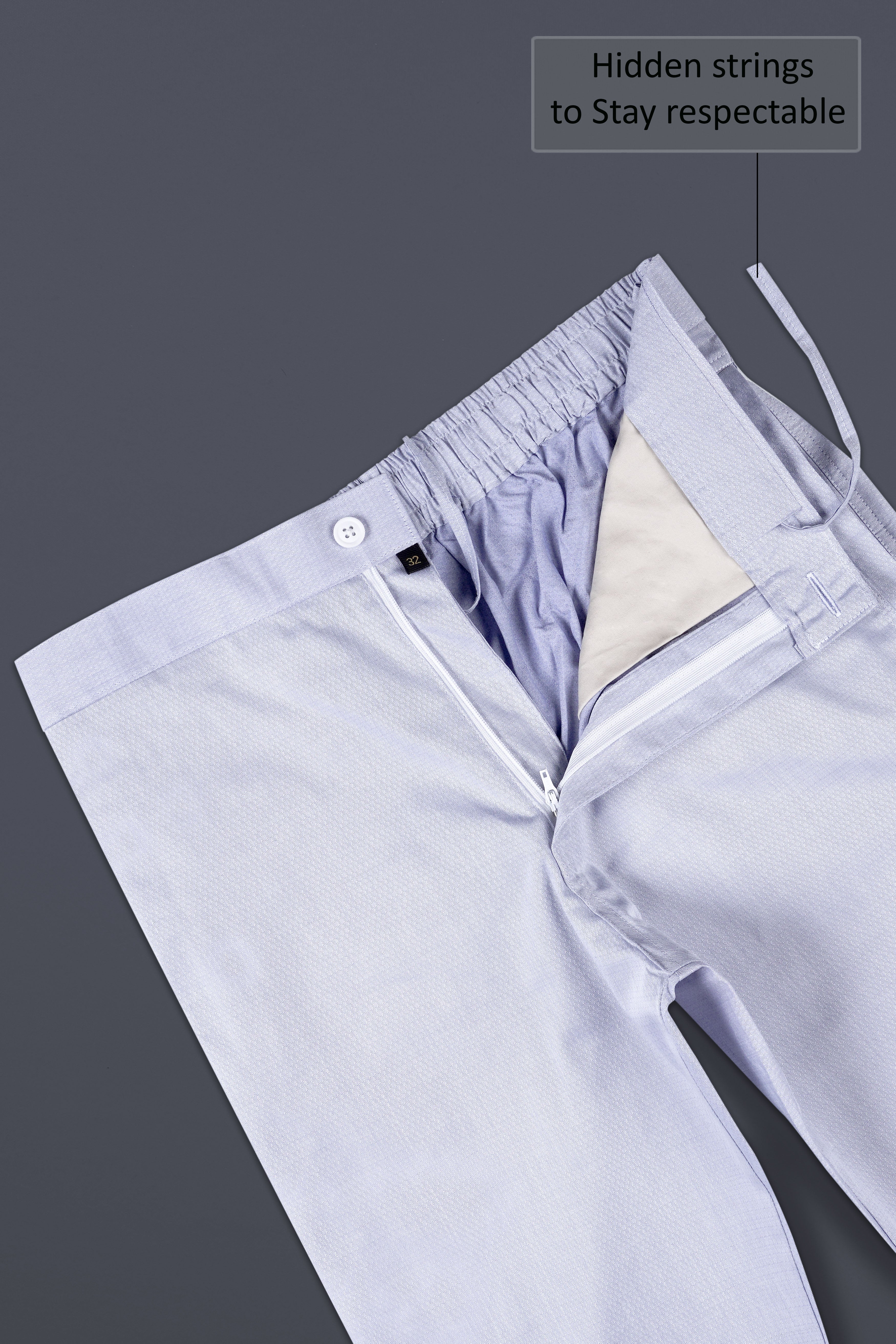 Selago Gray Dobby Textured Premium Cotton Lounge Pant