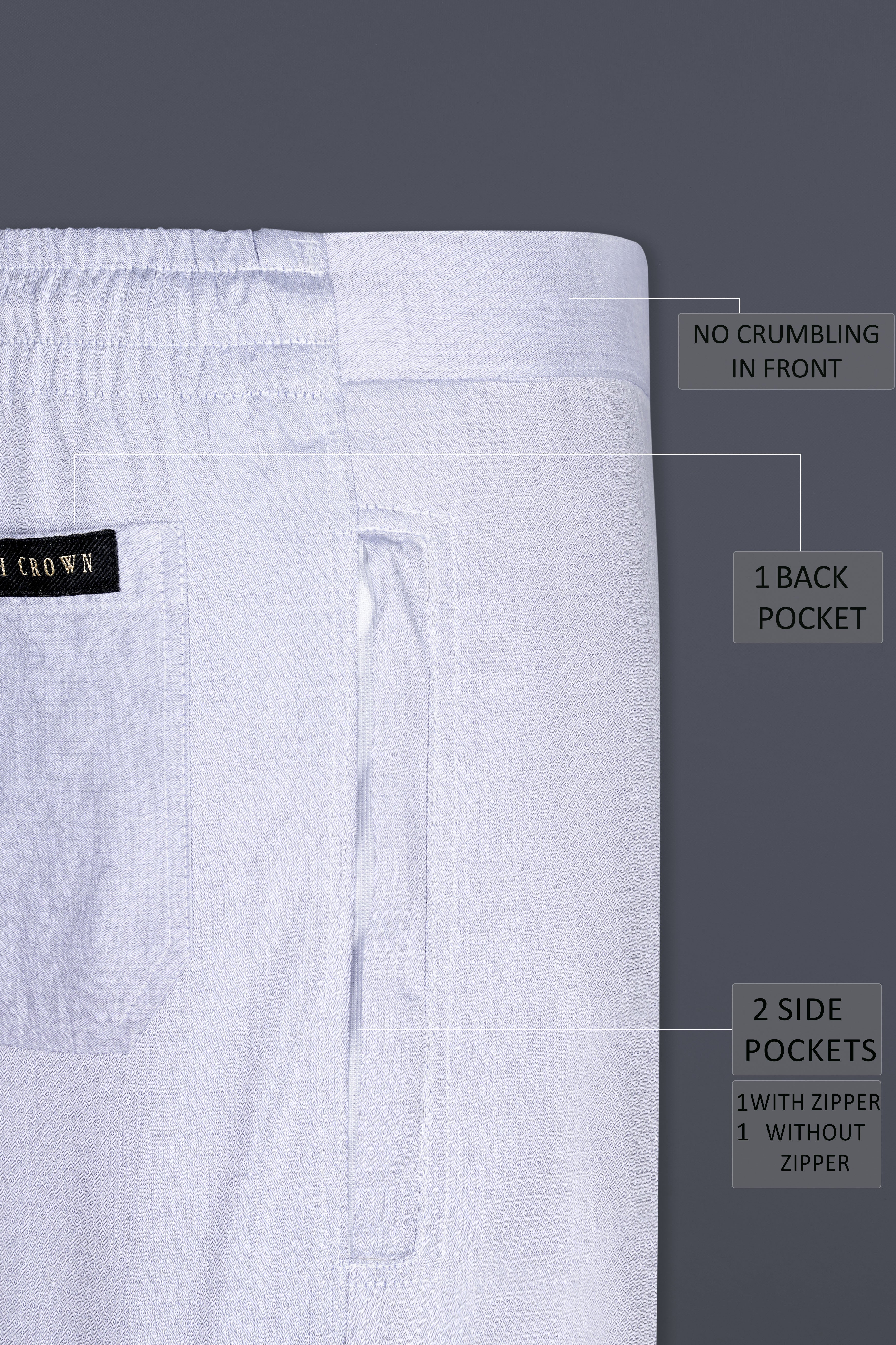 Selago Gray Dobby Textured Premium Cotton Lounge Pant