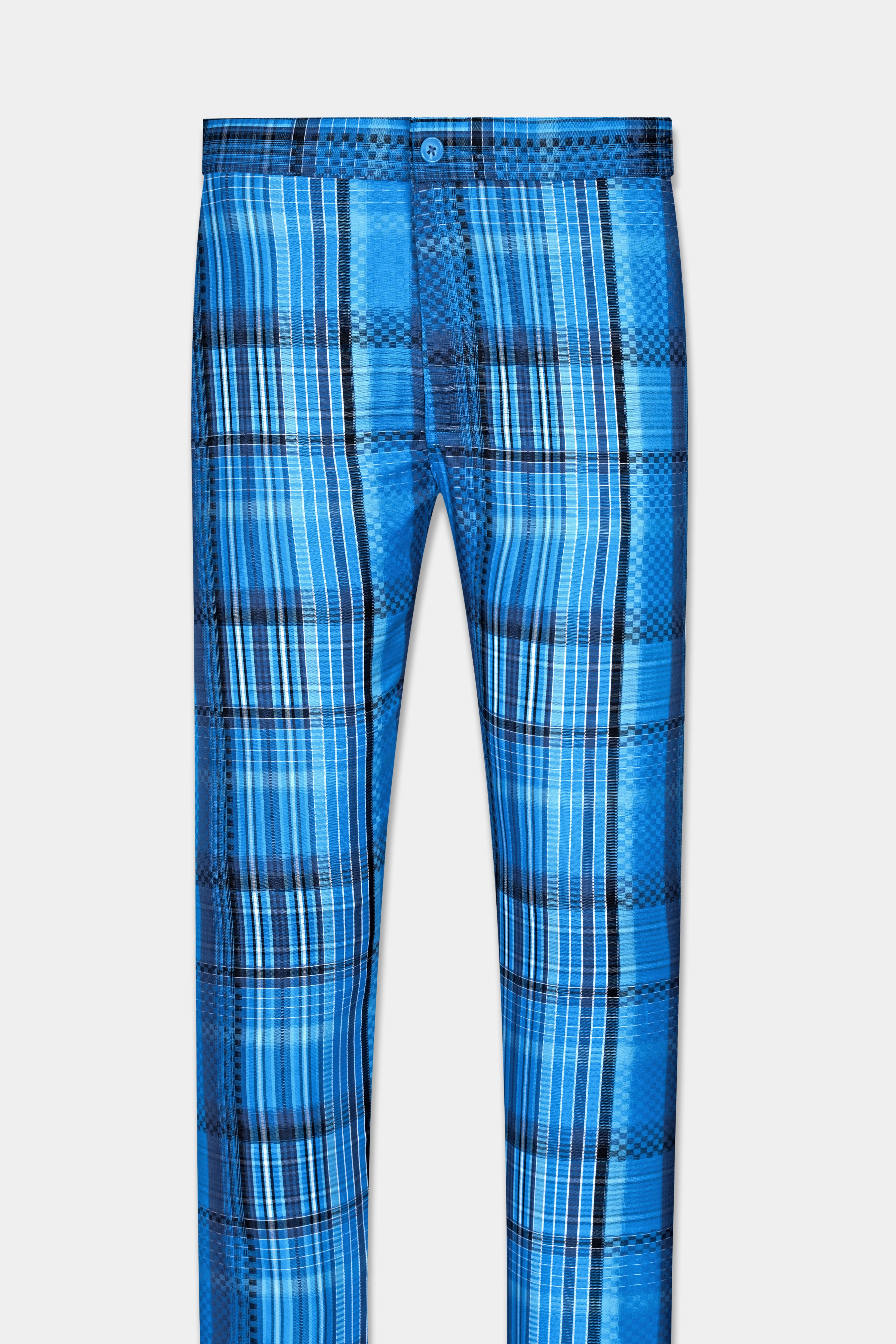 Pictoh Blue Jacquard Textured Premium Cotton Lounge Pant