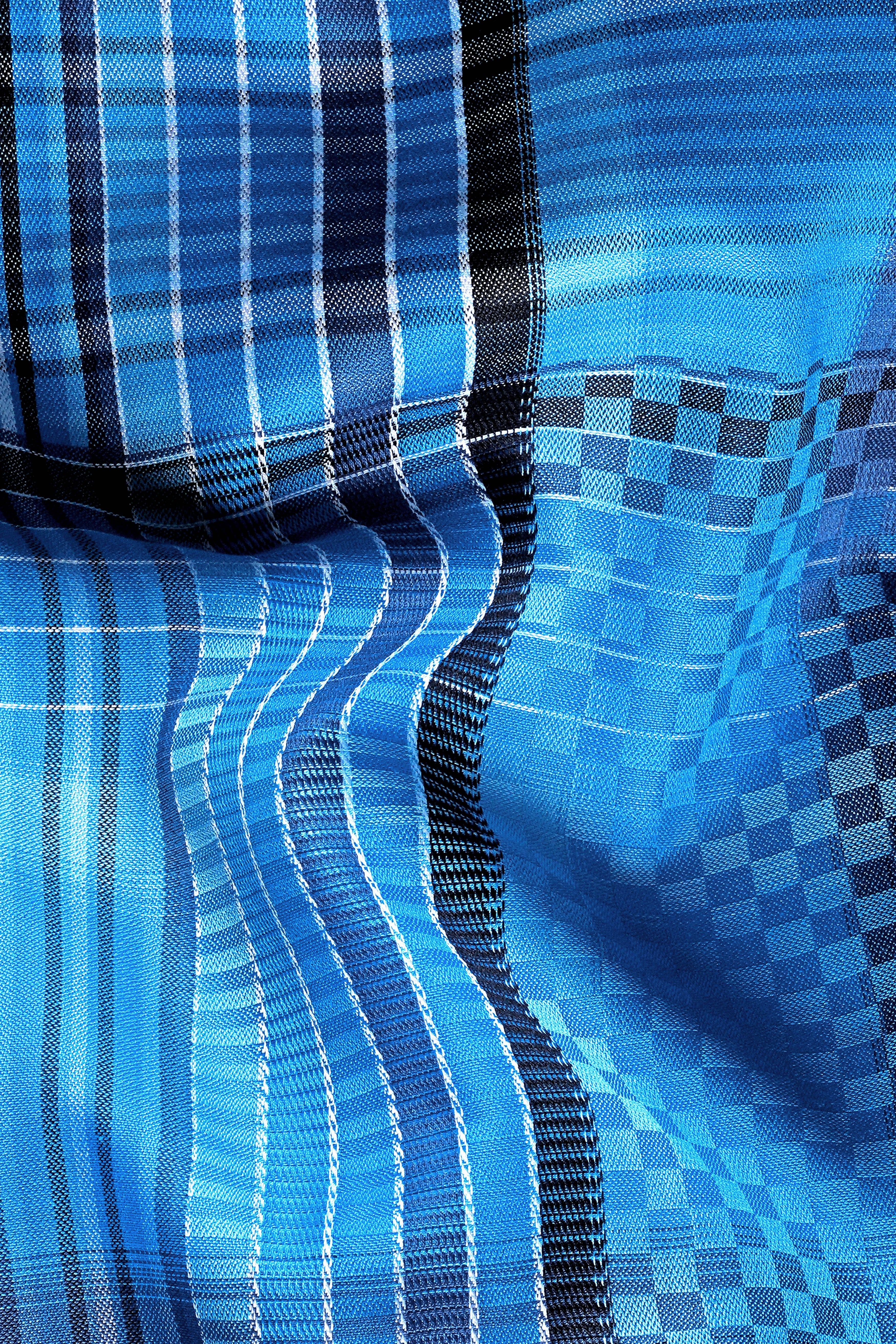 Pictoh Blue Jacquard Textured Premium Cotton Lounge Pant