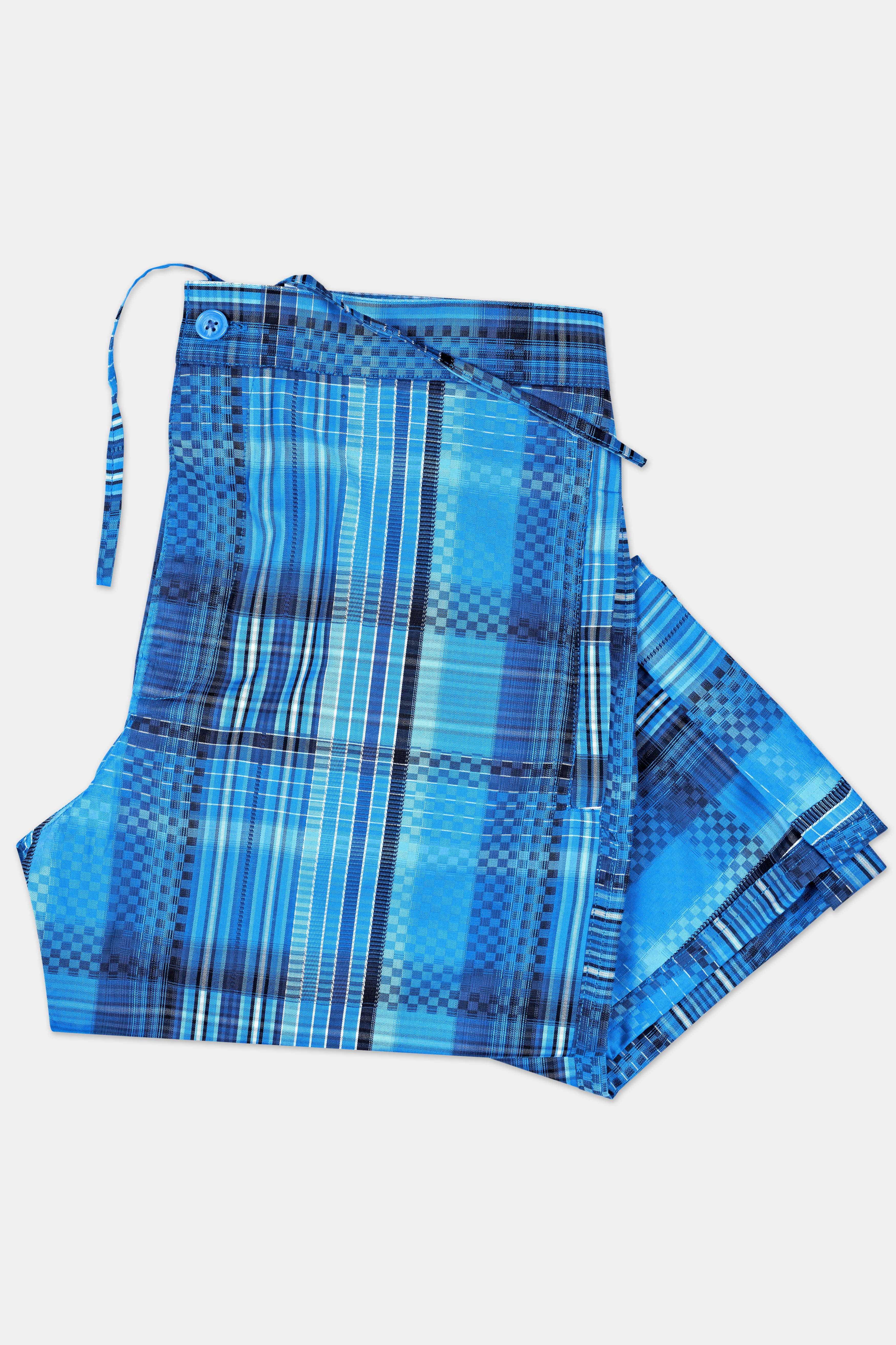 Pictoh Blue Jacquard Textured Premium Cotton Lounge Pant