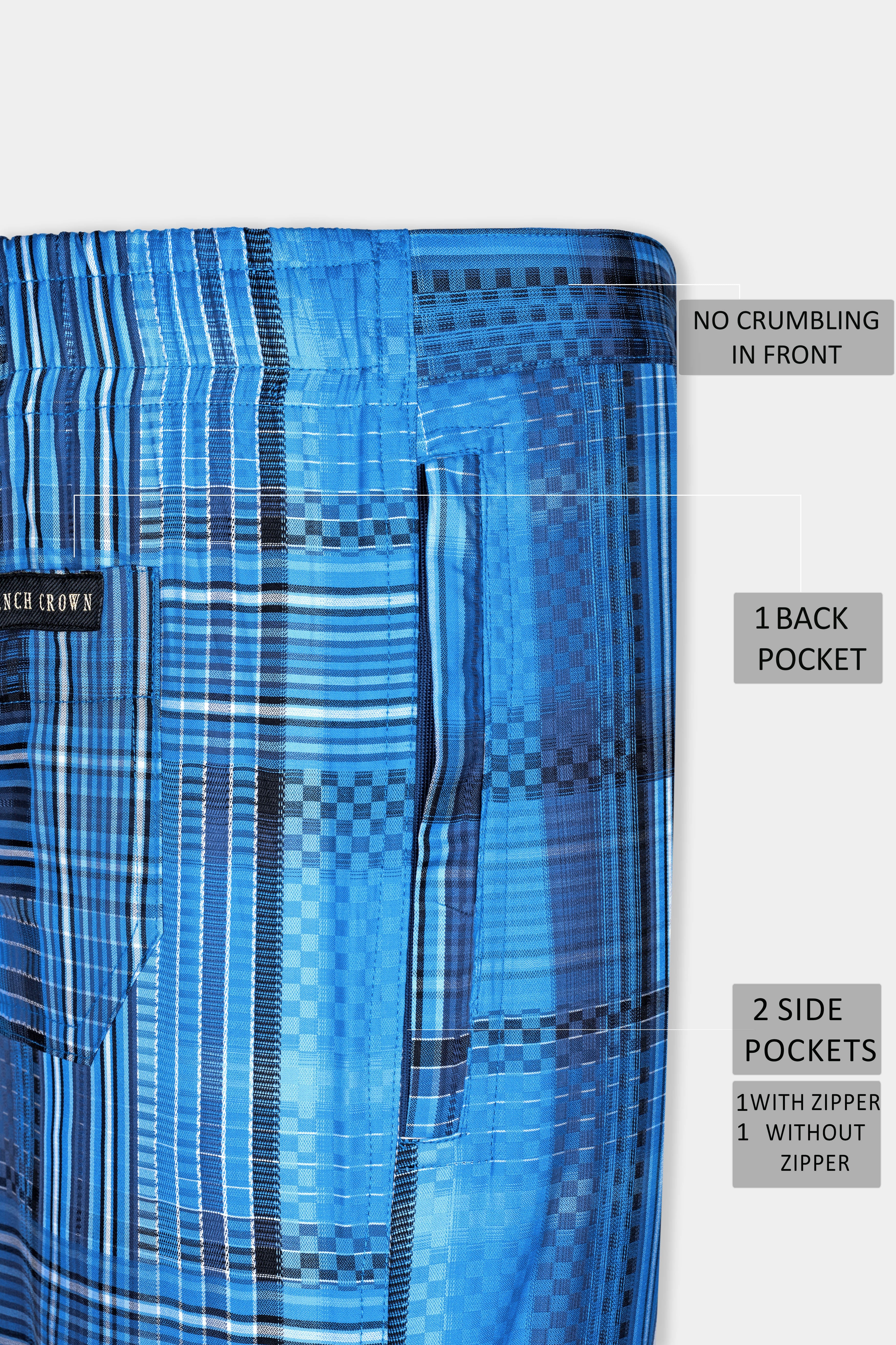 Pictoh Blue Jacquard Textured Premium Cotton Lounge Pant