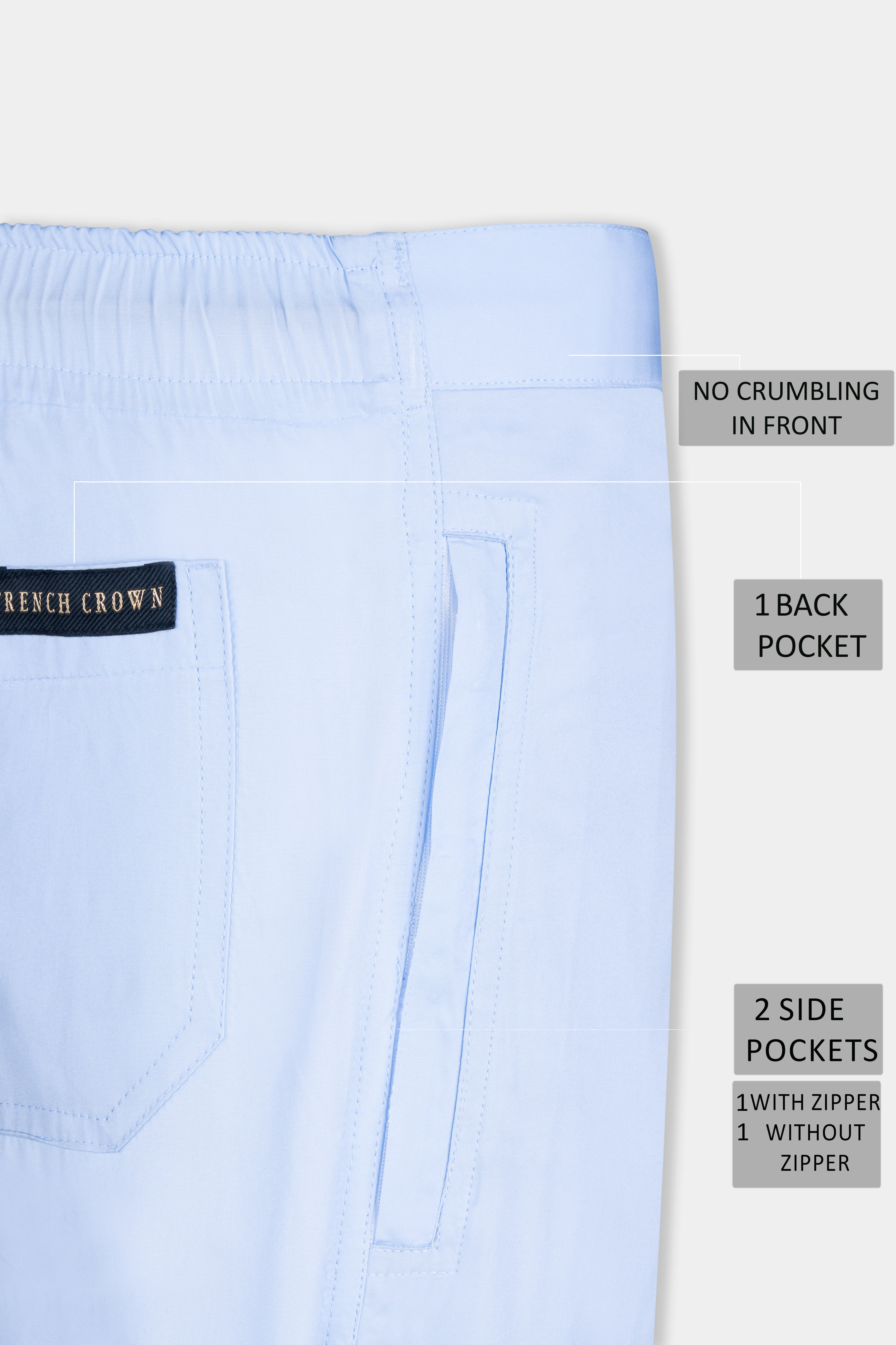 Hawkes Blue Poplin Giza Cotton Lounge Pant