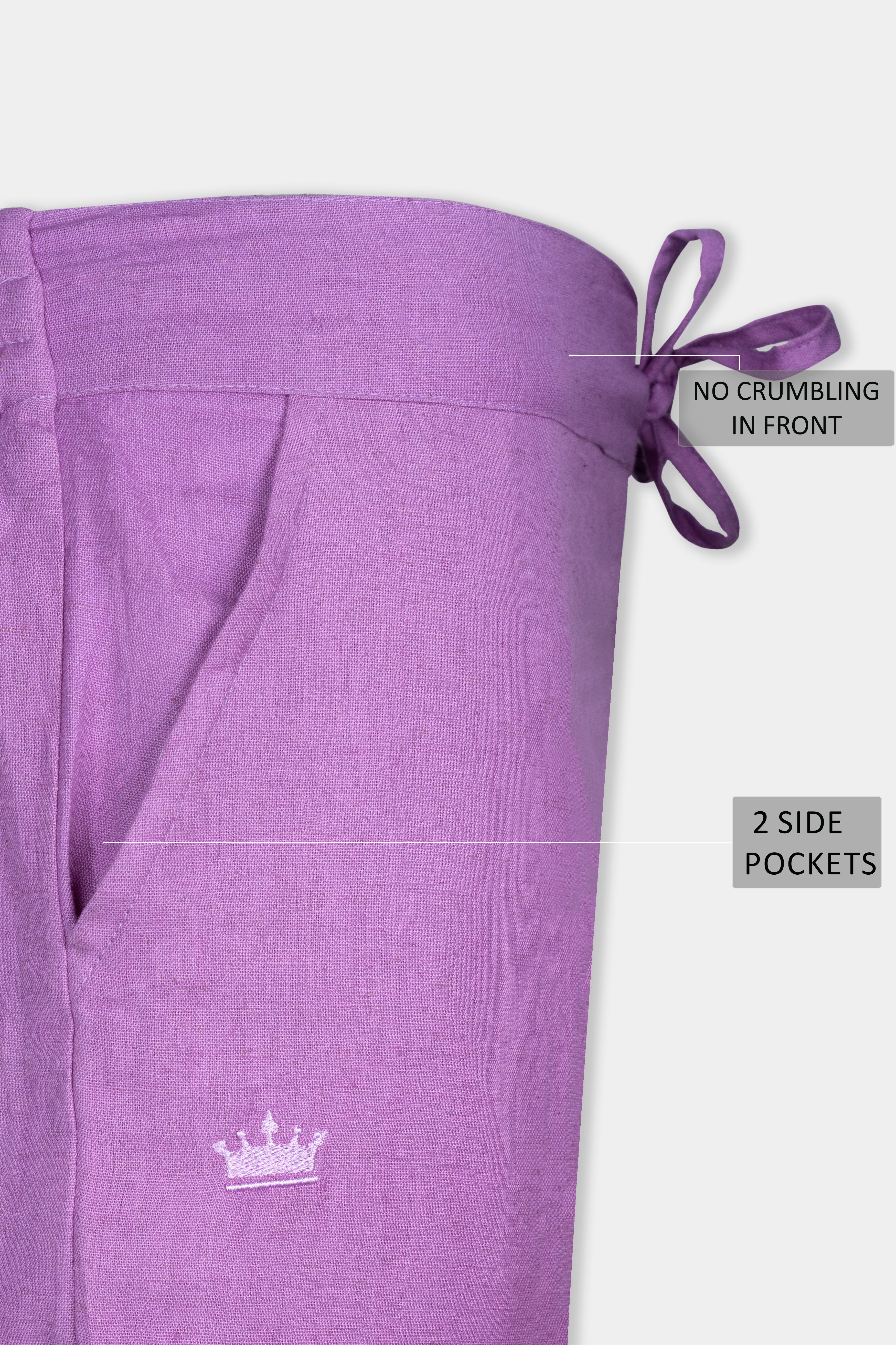 Wisteria Purple Luxurious Linen Lounge Pant