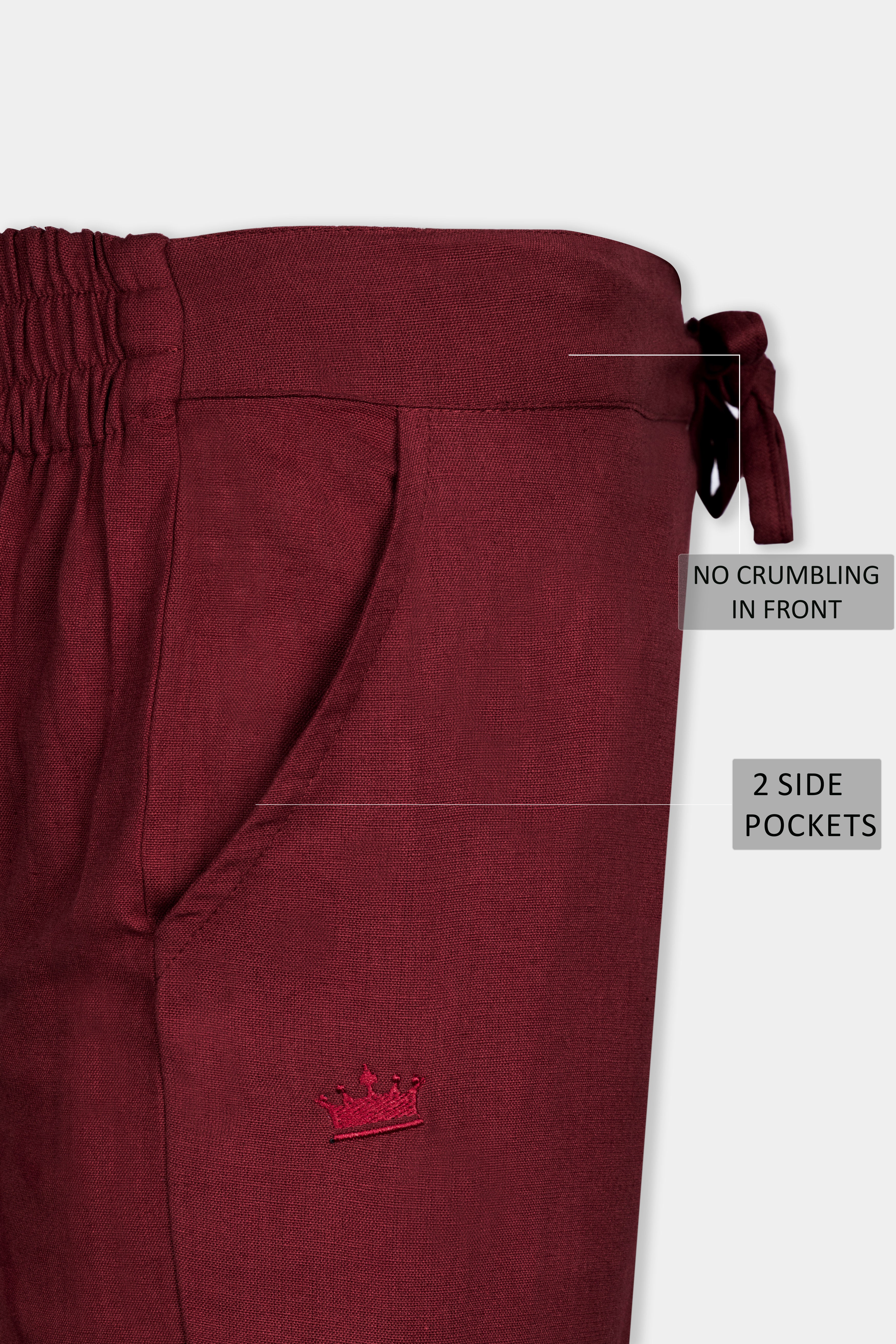 Espresso Red Luxurious Linen Lounge Pant