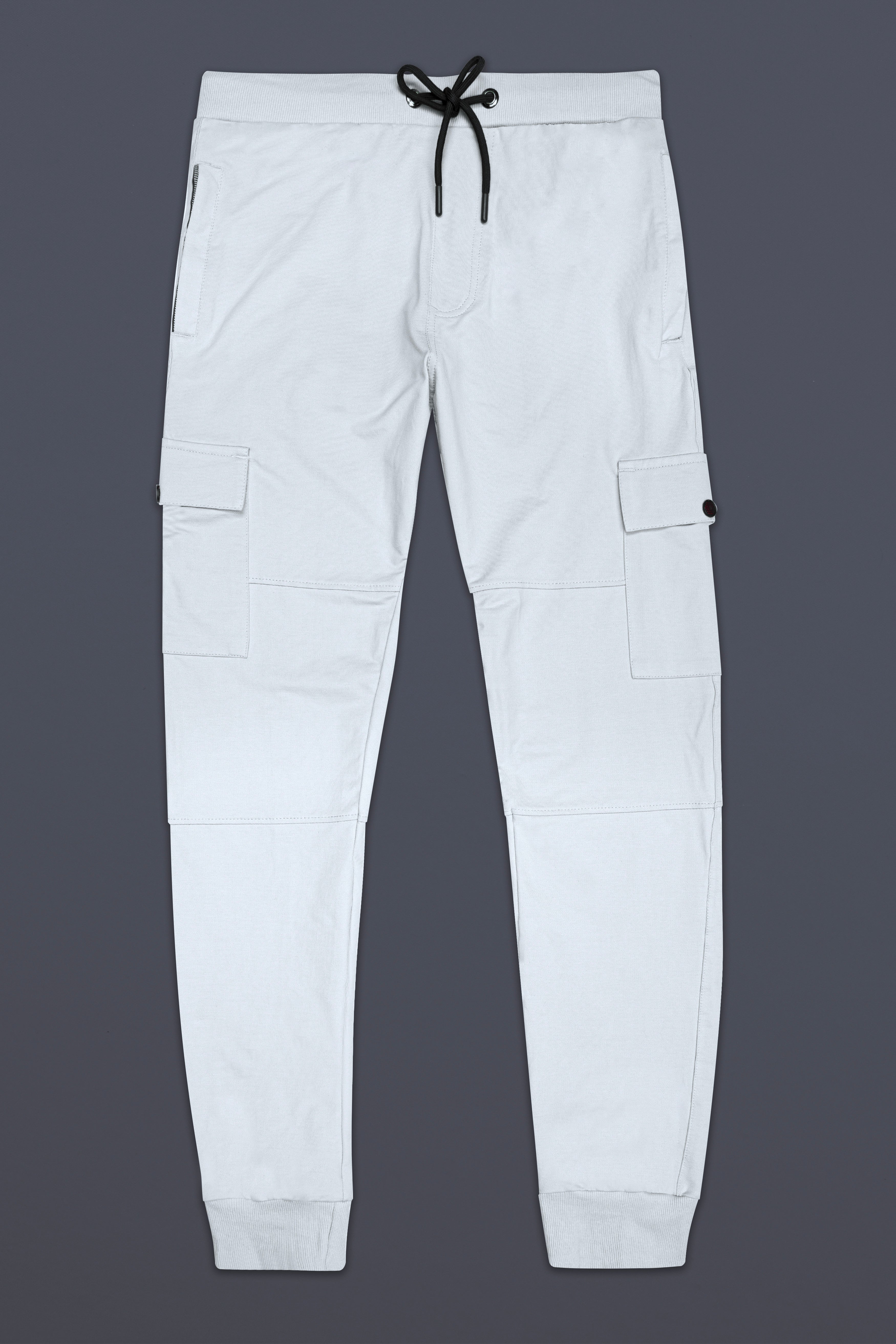 Mischke Gray Premium French Terry Cotton Cargo Joggers