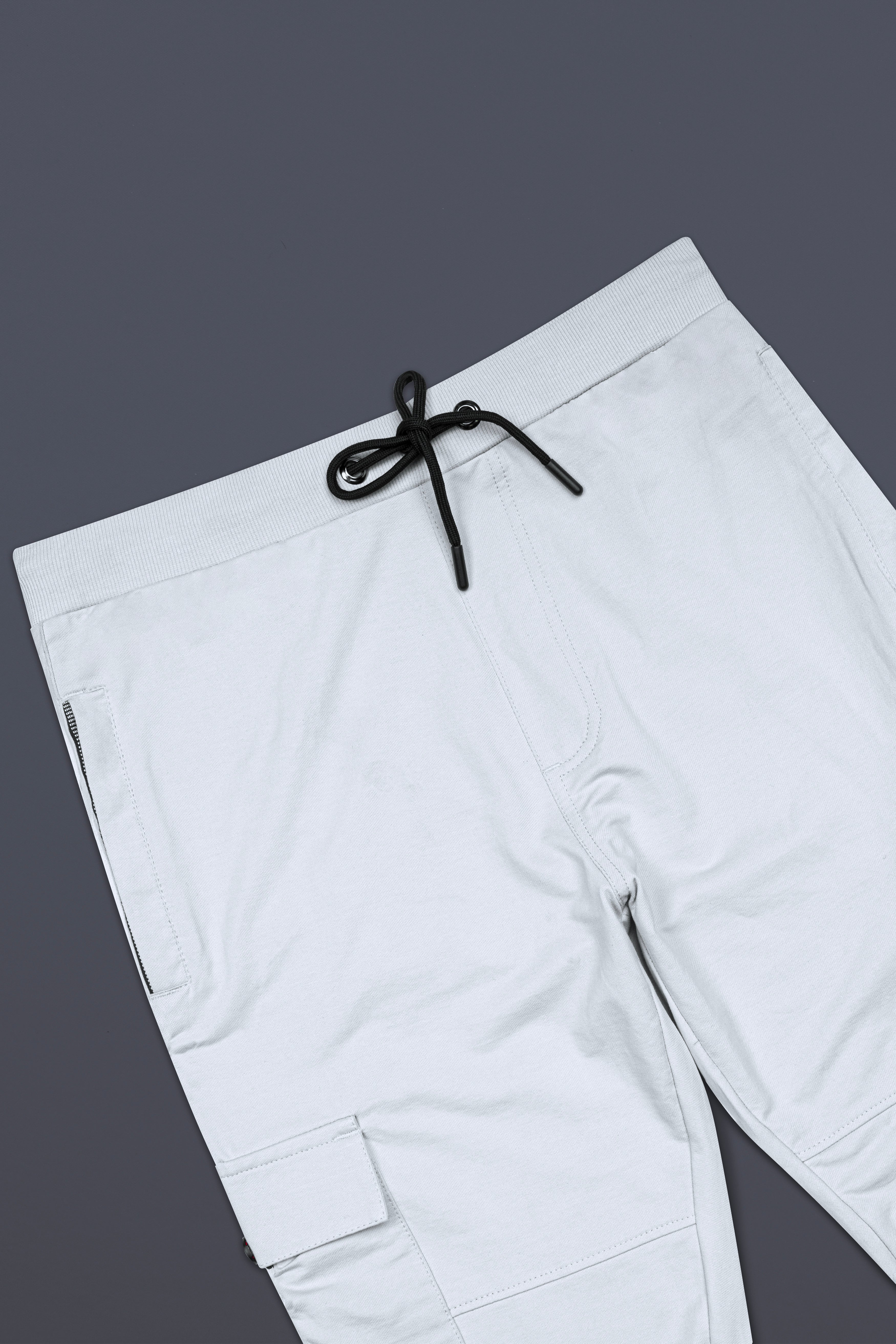 Mischke Gray Premium French Terry Cotton Cargo Joggers