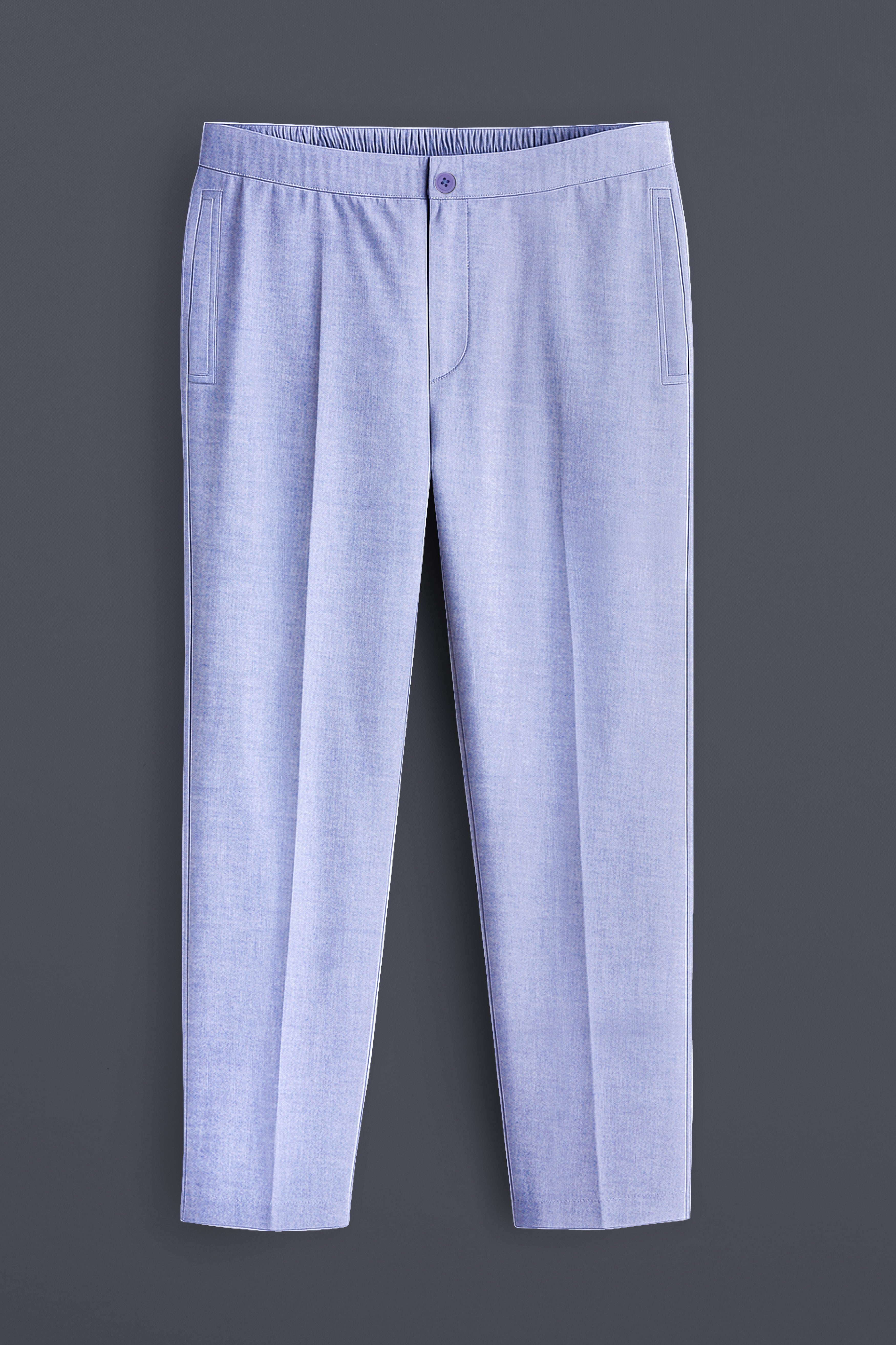 Ossira-Wistful Blue Textured Super Soft Royal Oxford Premium Cotton Lounge Pant