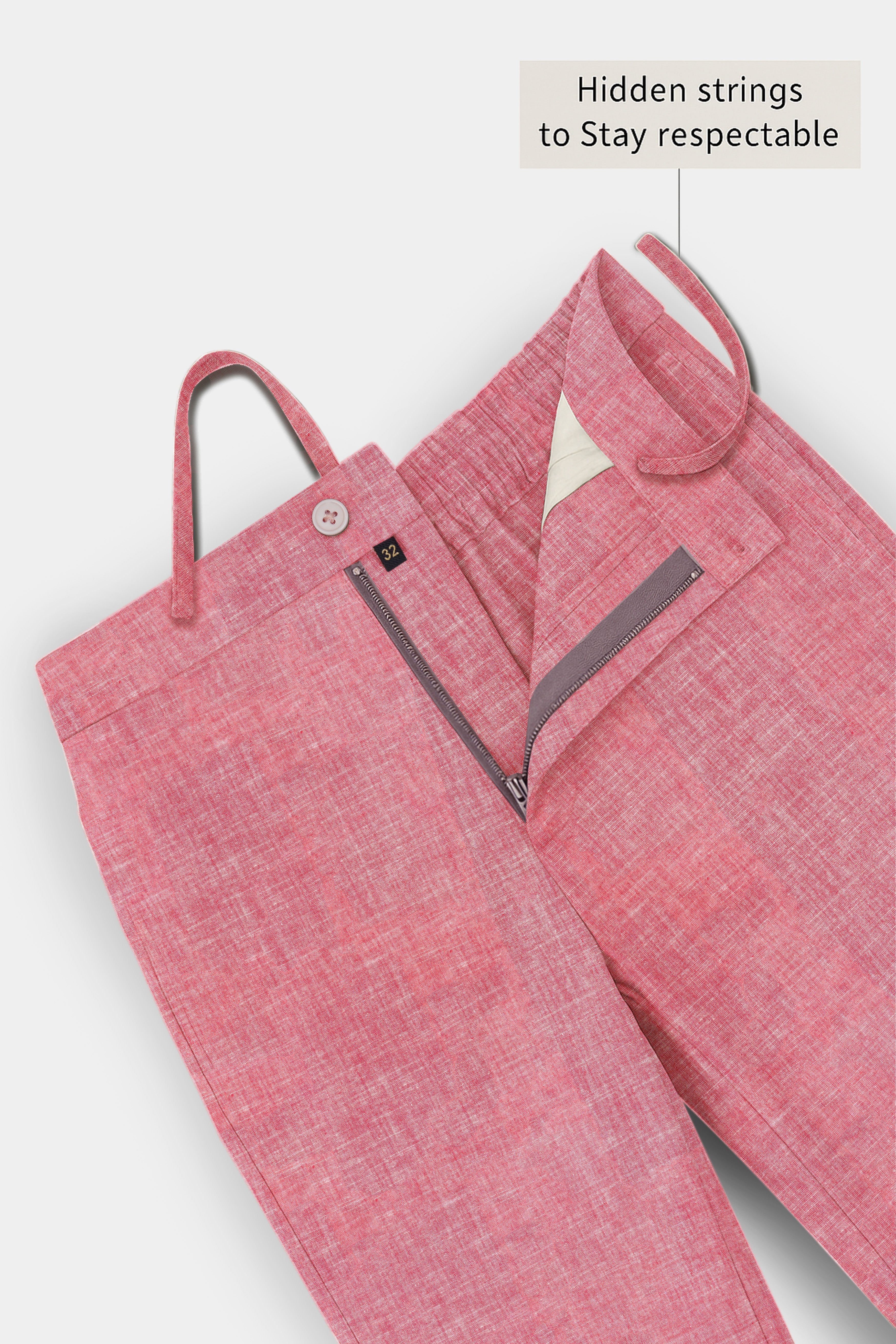 Veloura-Ruddy Pink Textured Super Soft Oxford Premium Cotton Lounge Pant