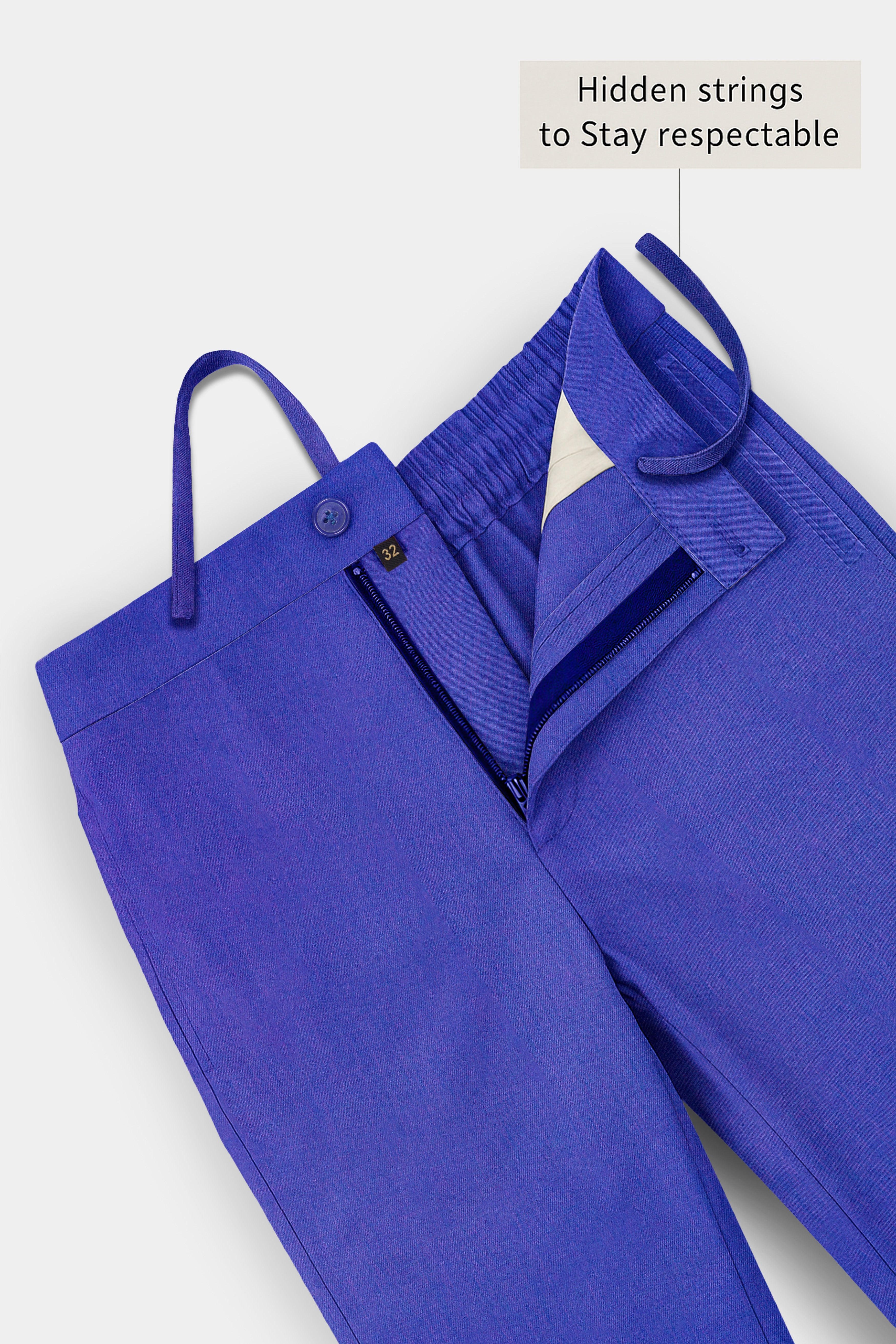Ossira-Violet Blue Two Tone Chambray Textured Premium Cotton Lounge Pant