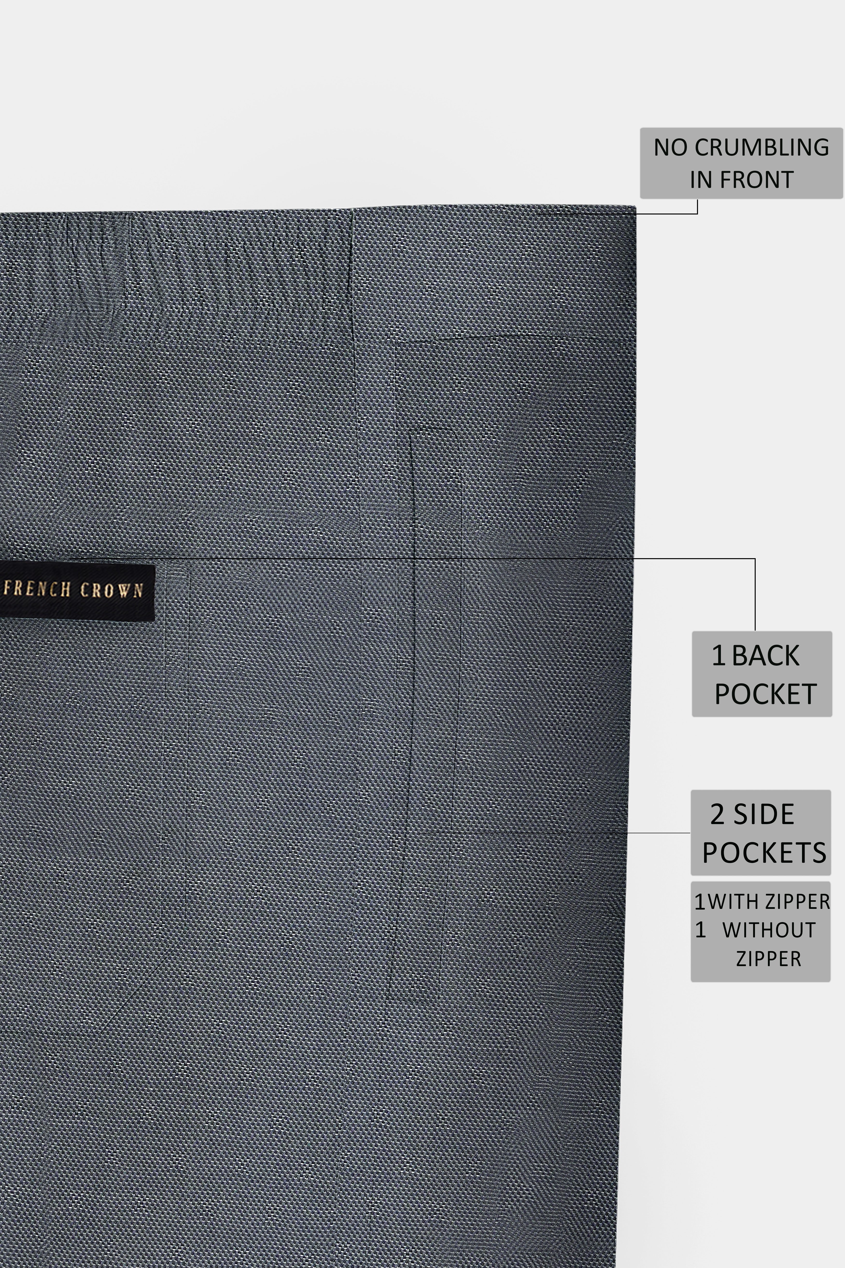Grisora-Iridium Gray Dobby Textured Premium Cotton Lounge Pant
