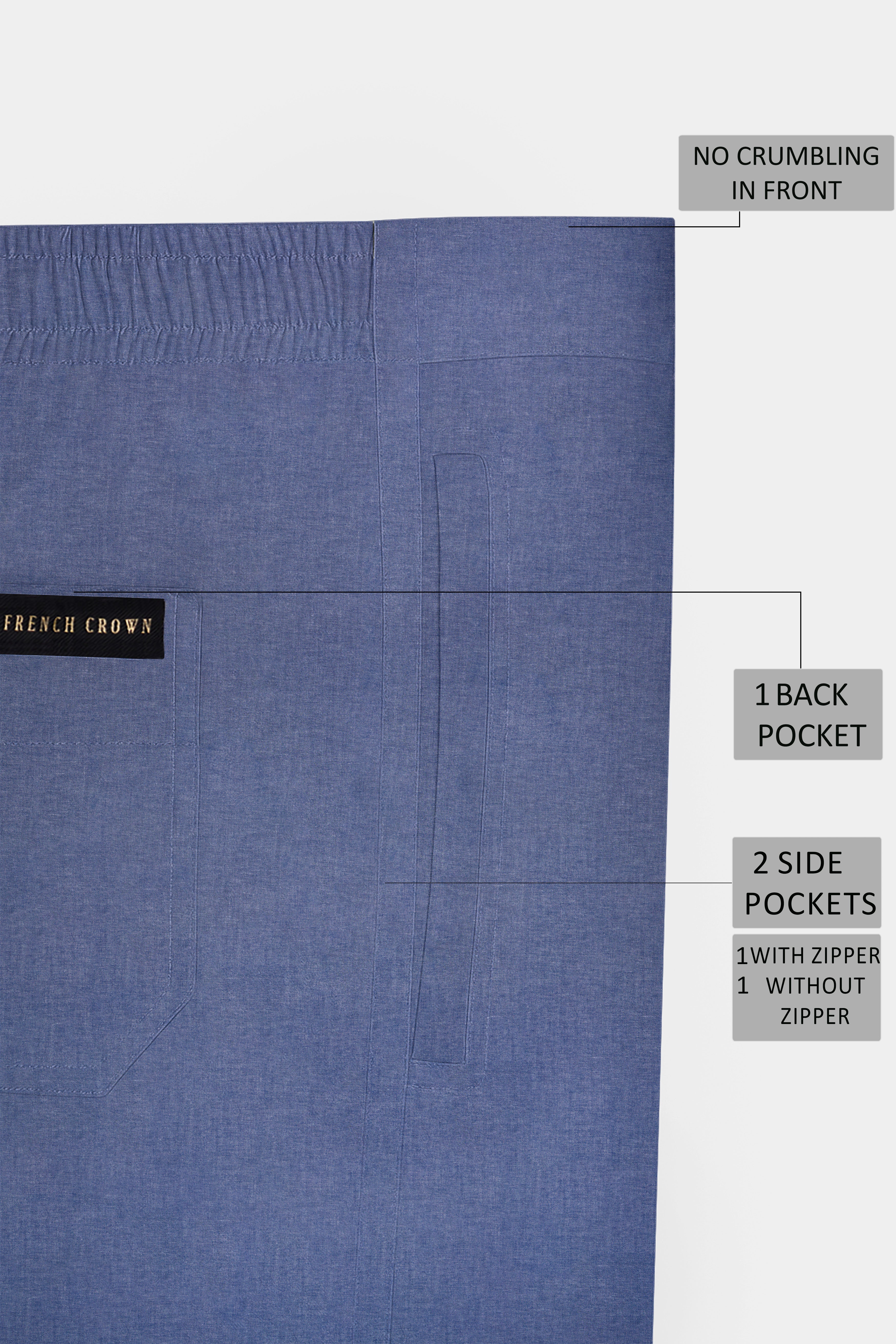 Zenyra-Waikawa Blue Super Soft Chambray Premium Cotton Lounge Pant