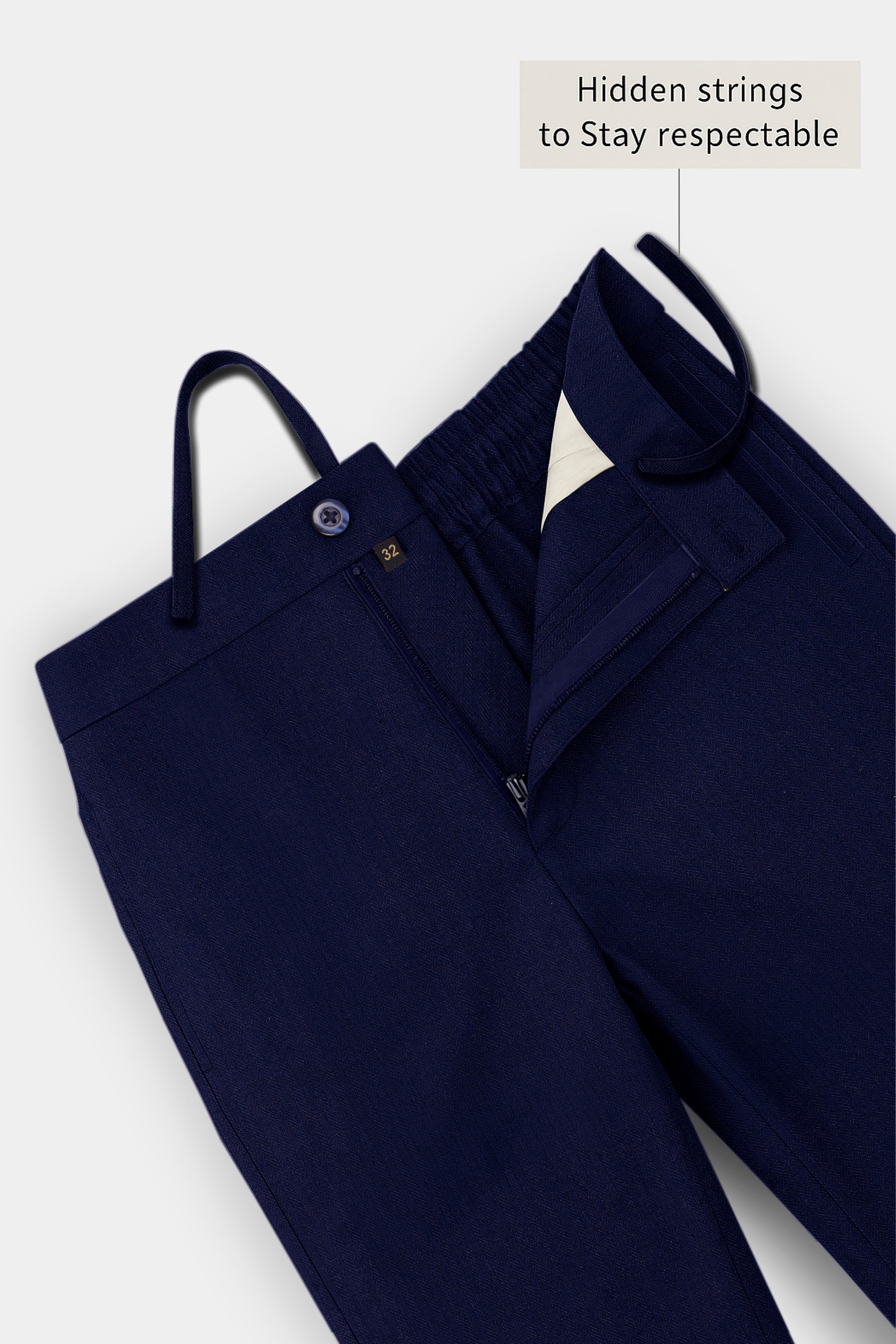 Aurivor-Cinder Blue Herringbone Textured Premium Cotton Lounge Pant