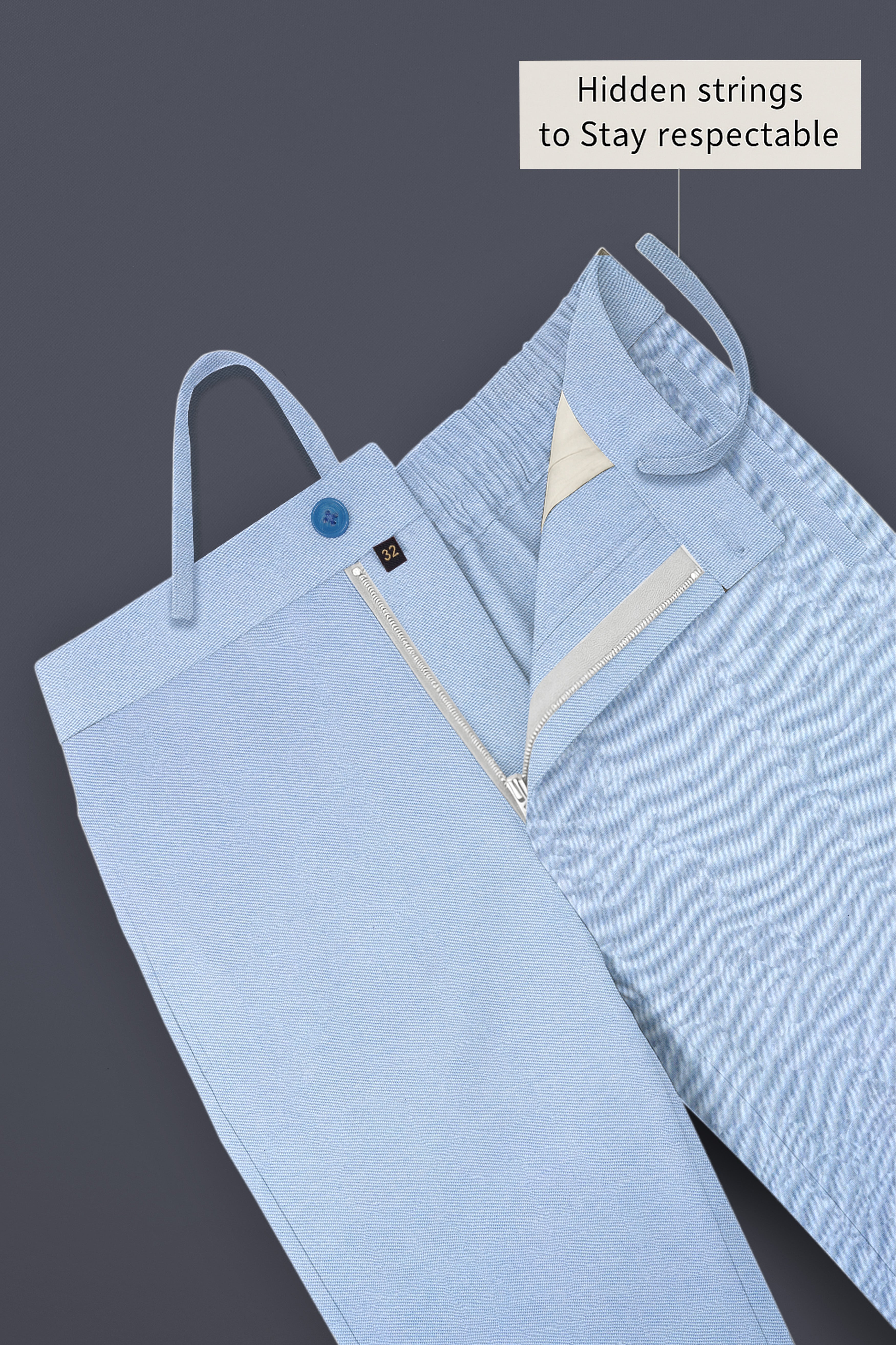 Ossira-Spindle Blue Dobby Textured Premium Cotton Lounge Pant