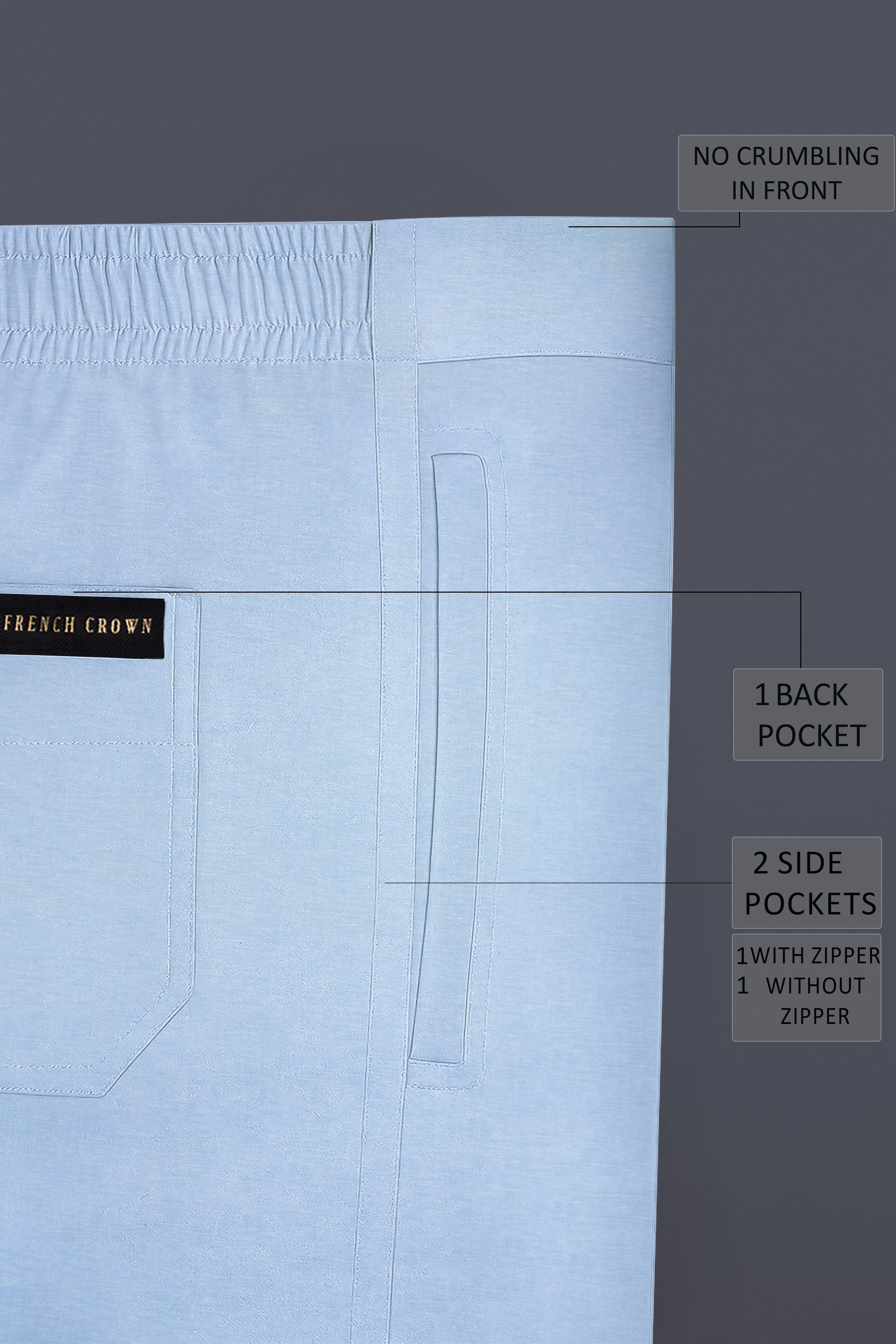 Ossira-Spindle Blue Dobby Textured Premium Cotton Lounge Pant