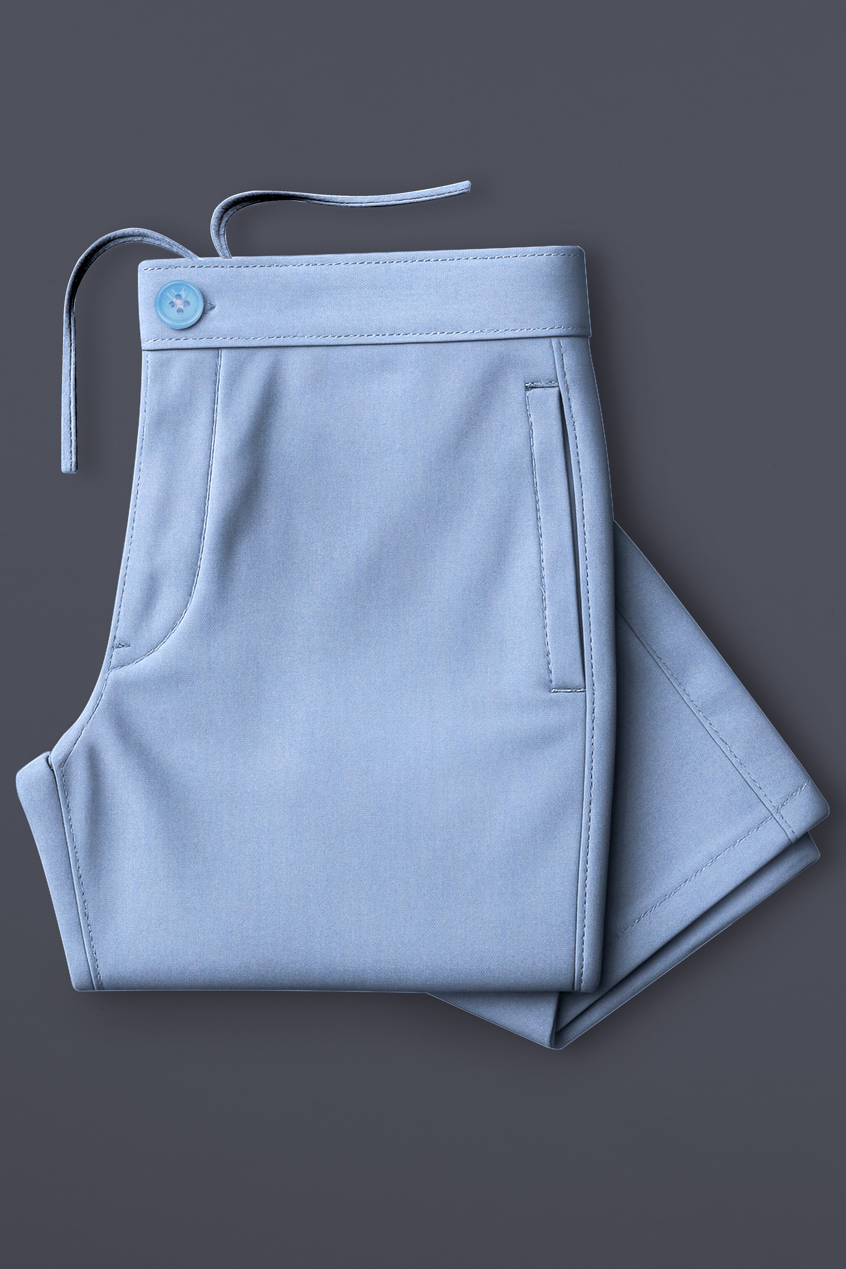 Velistra-Tealish Blue Textured Oxford Super Soft Premium Cotton Lounge Pant