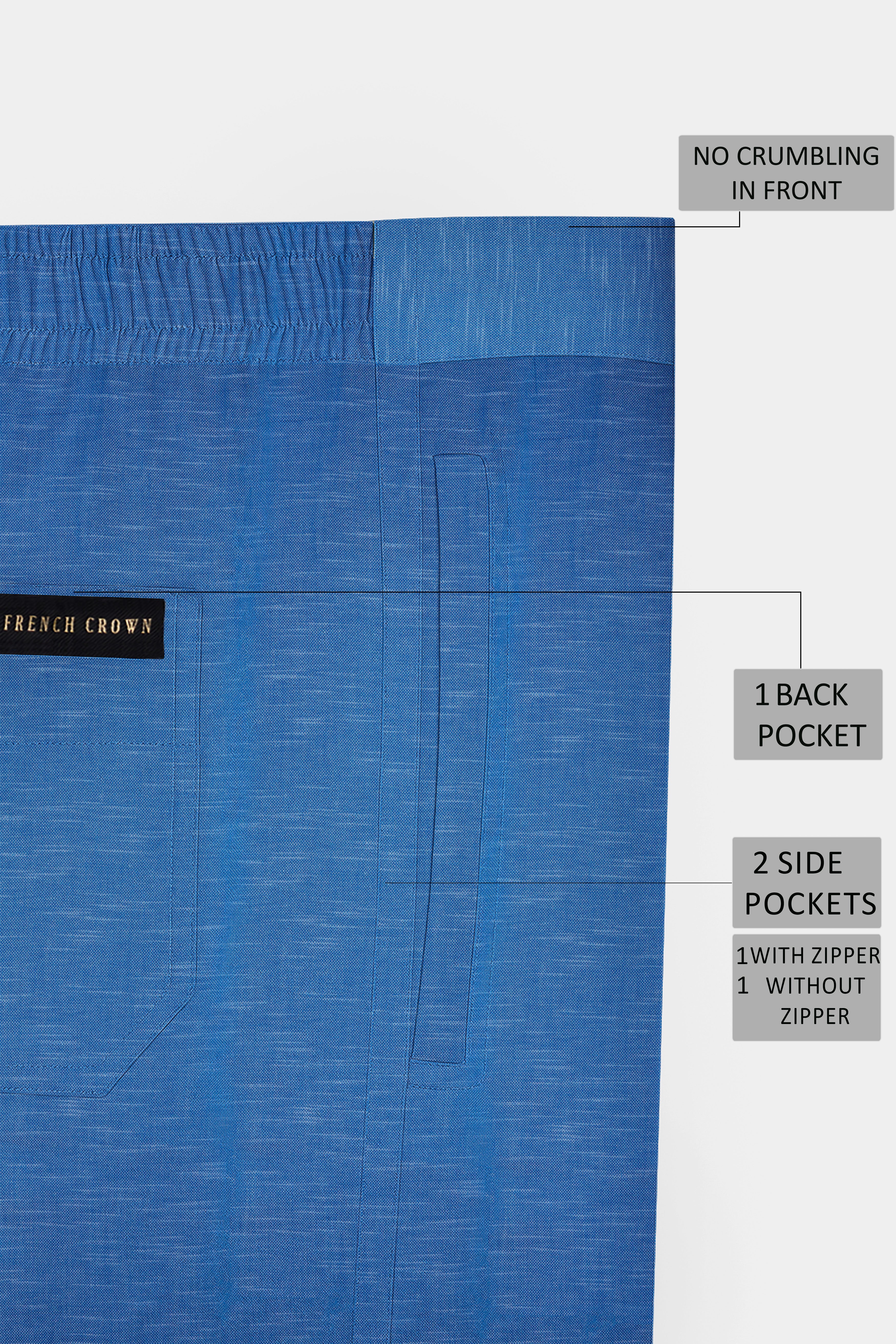 Opulen-Horizon Blue Dobby Textured Premium Cotton Lounge Pant