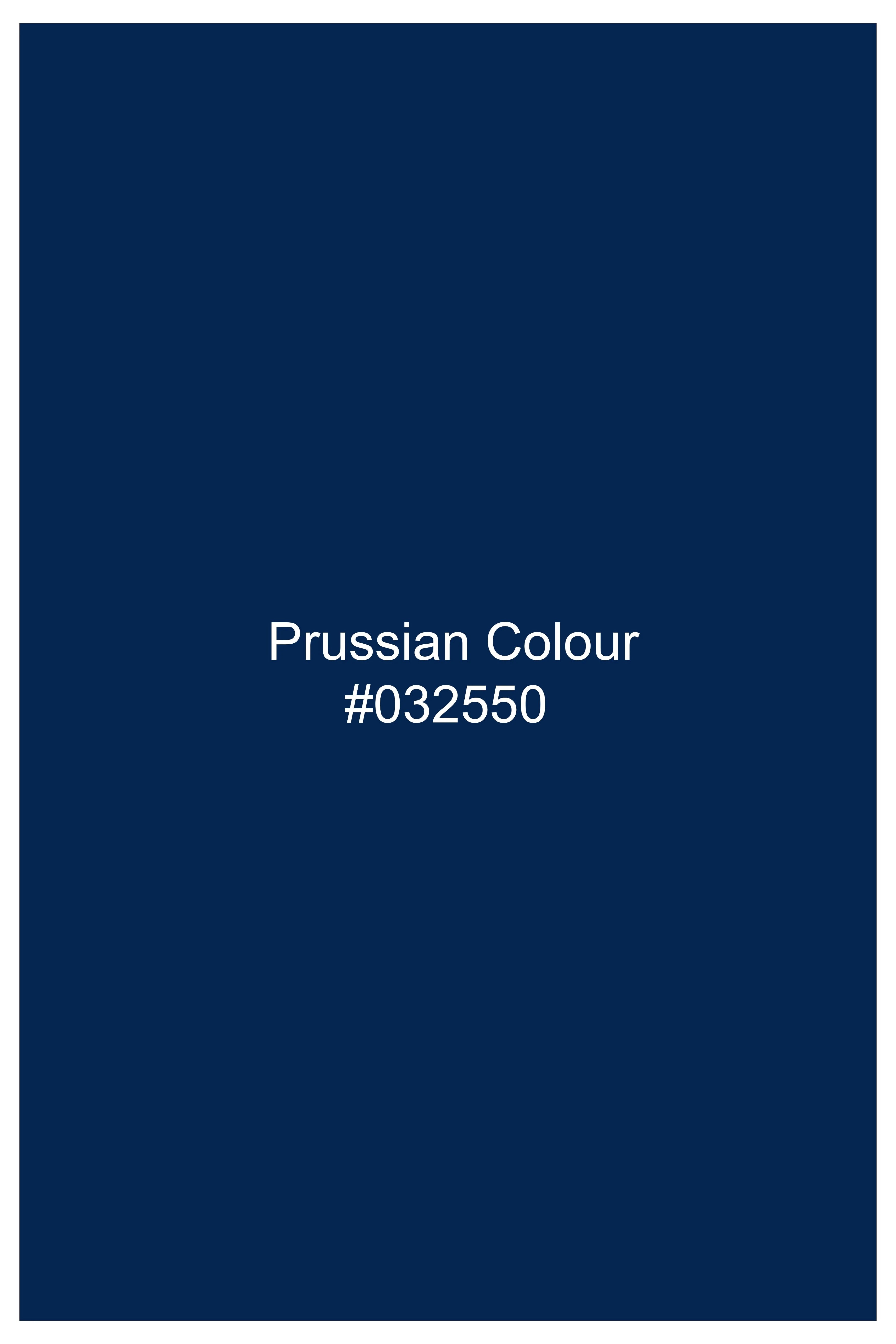 Aubivra-Prussian Blue Dobby Textured Premium Cotton Lounge Pant