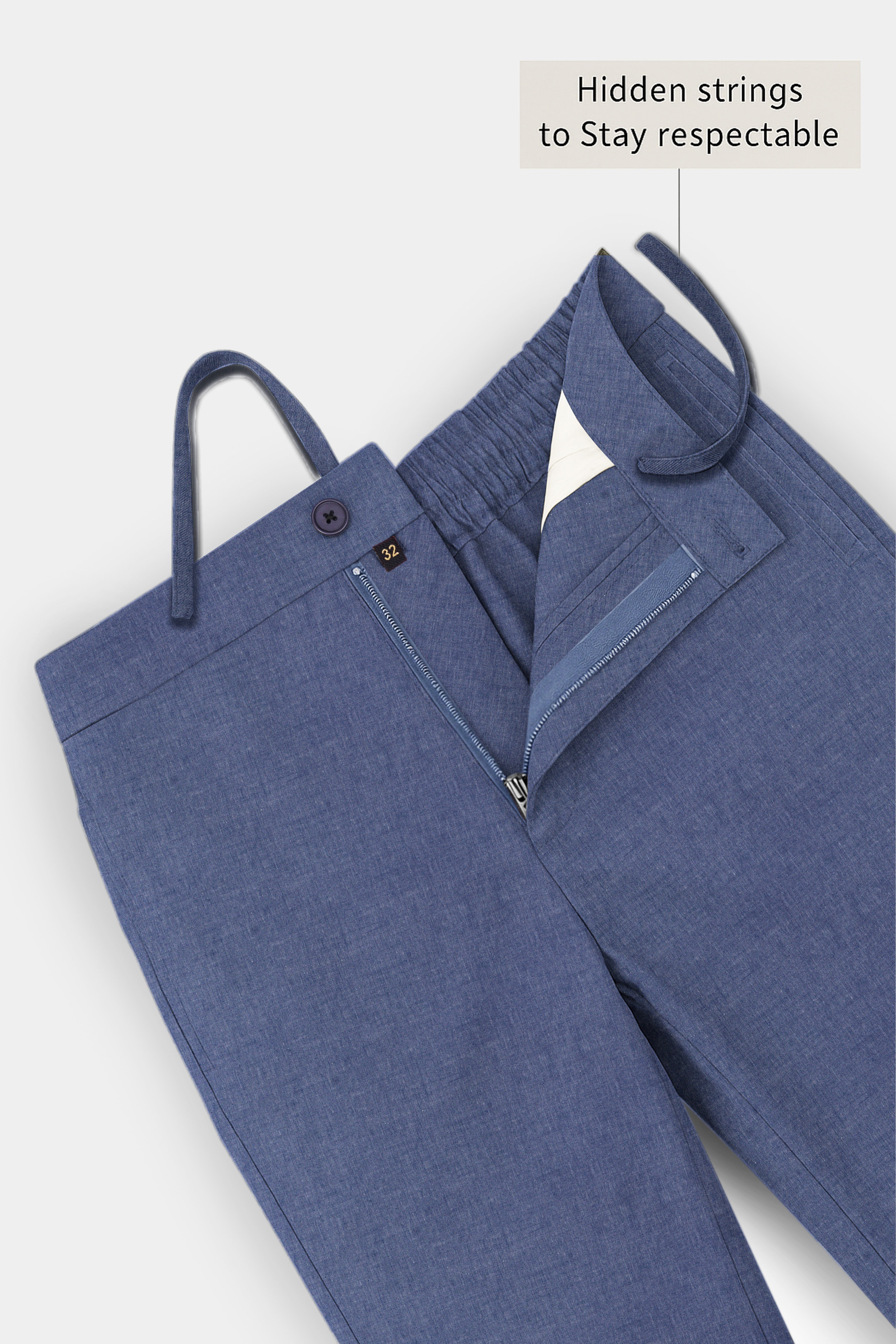 Denivell-Tuna Blue Super Soft Chambray Premium Cotton Lounge Pant