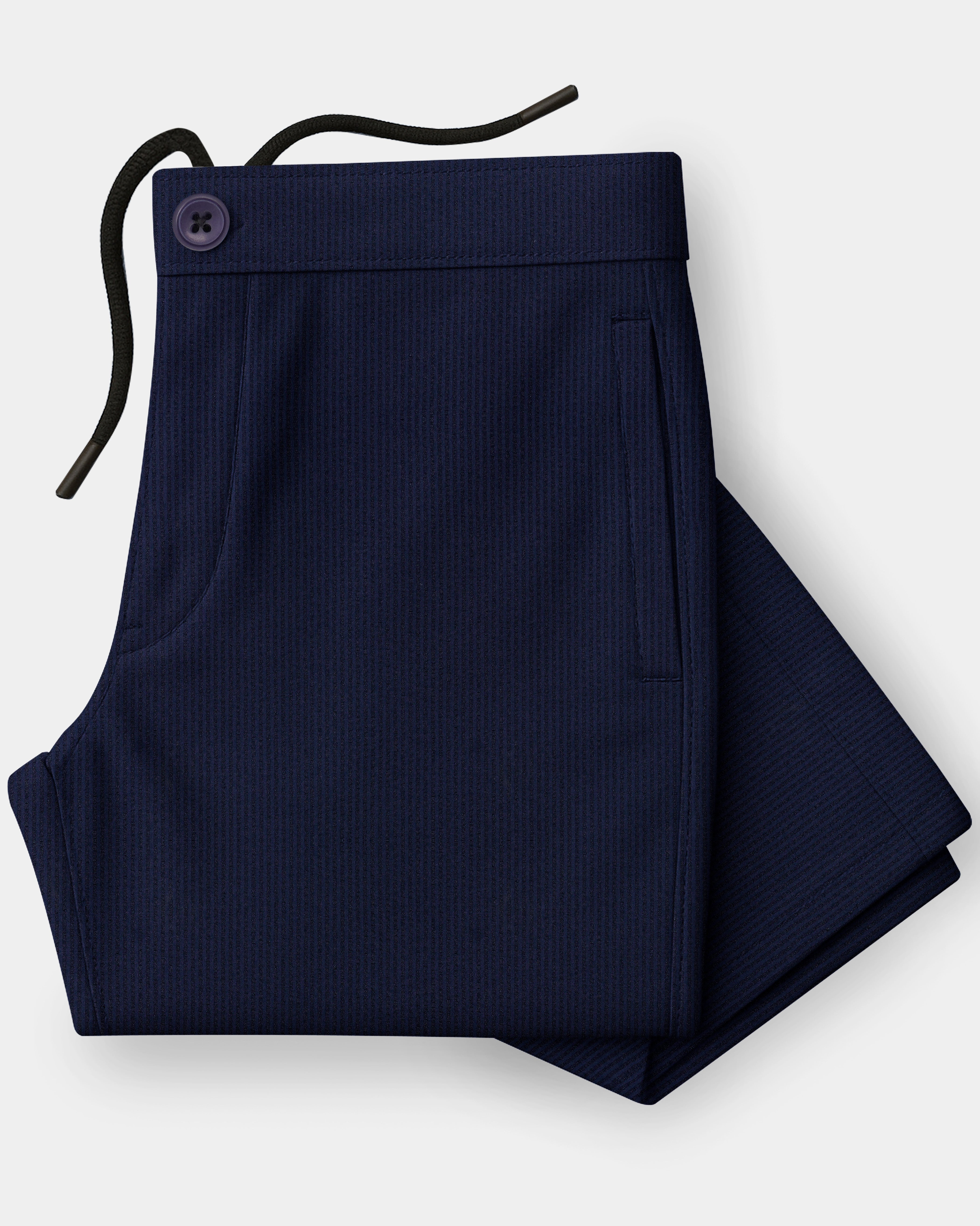 Gizora-Vulcan Blue Striped seersucker Super Soft Giza Cotton Lounge Pant