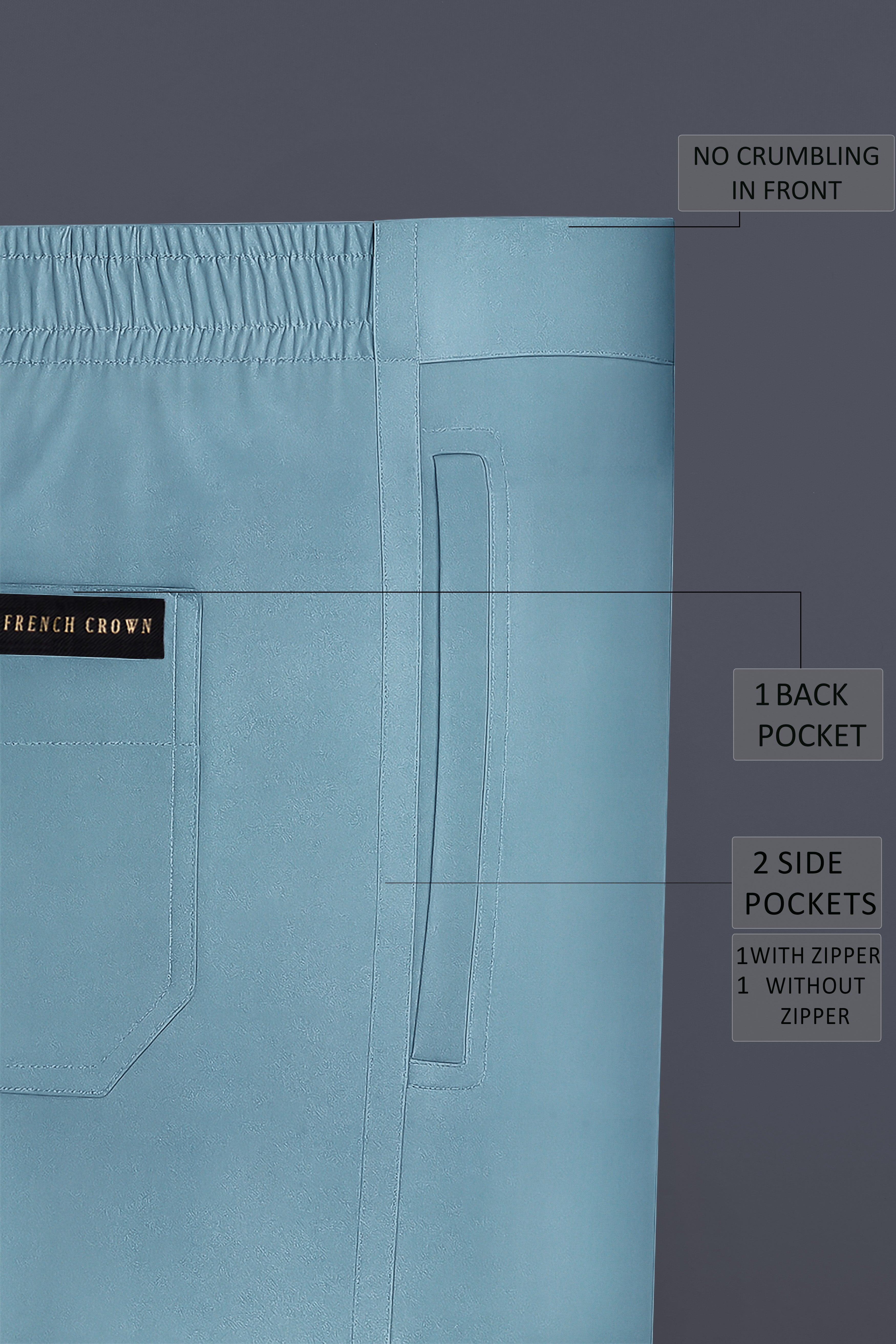 Lumivra-Gothic Blue Super Soft Poplin Giza Cotton Lounge Pant