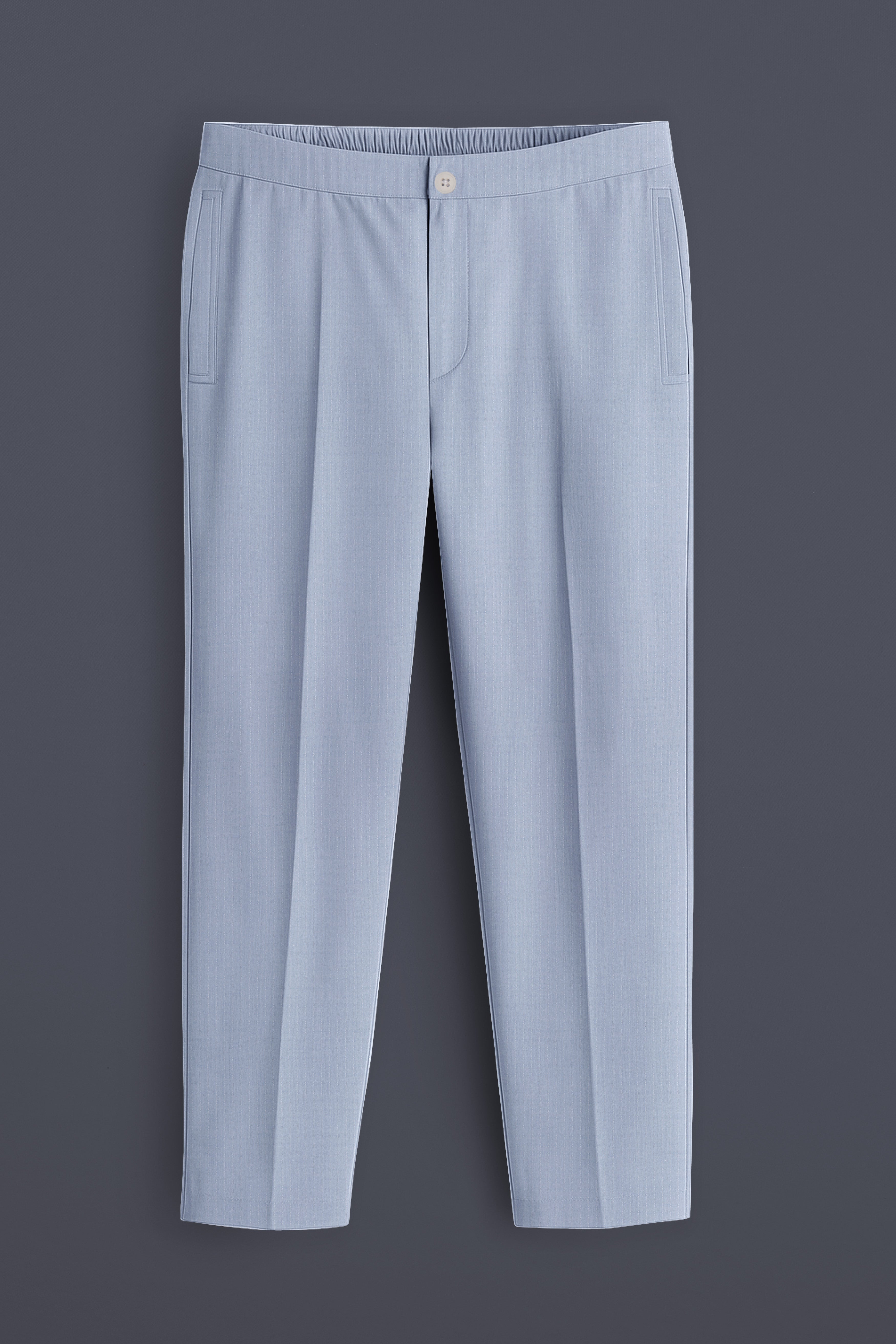 Strivora-Spun Pearl Blue Striped Dobby Textured Premium Cotton Lounge Pant