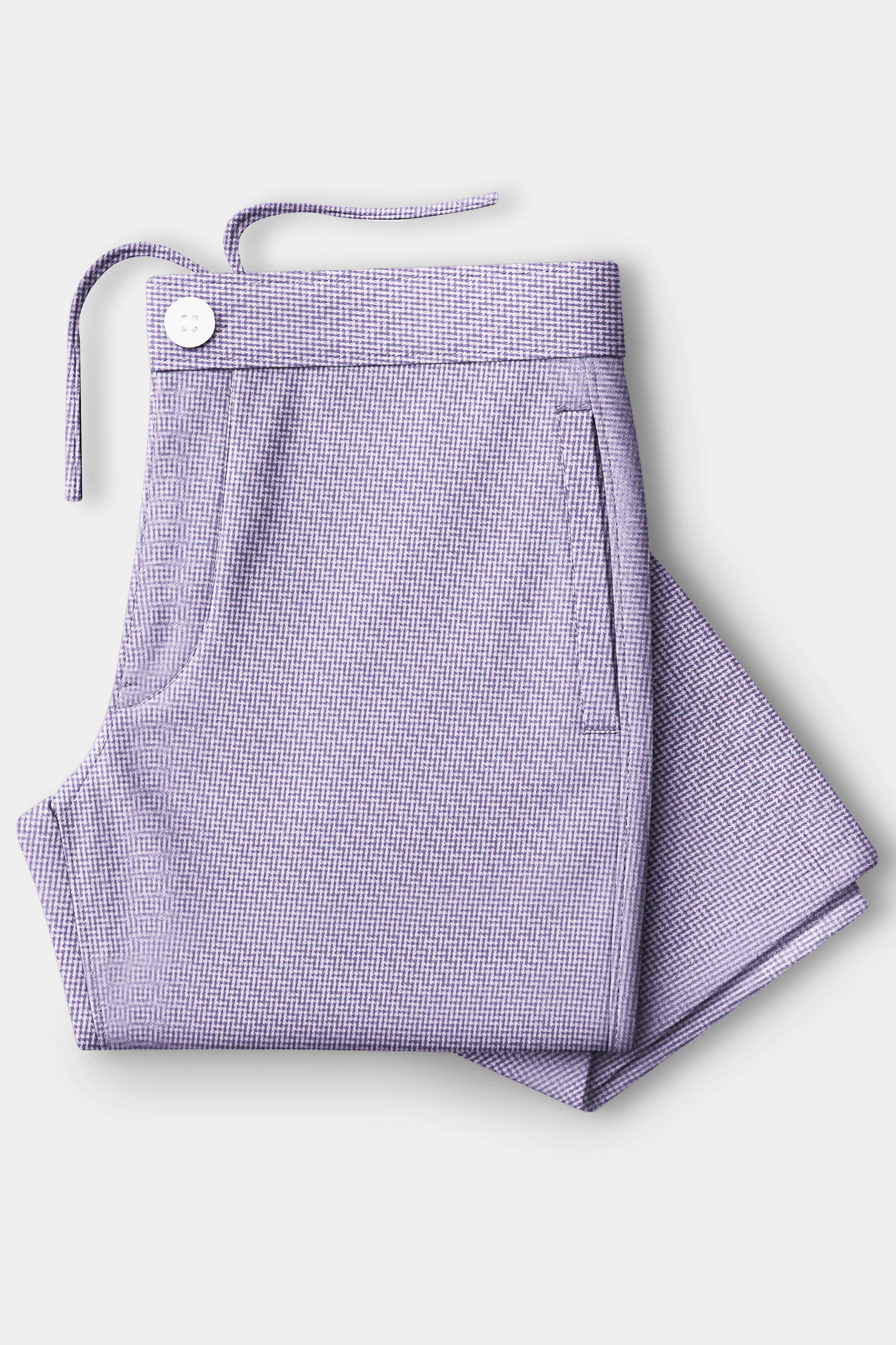 Gridora-Raven Purple Grid Dobby Textured Premium Cotton Lounge Pant
