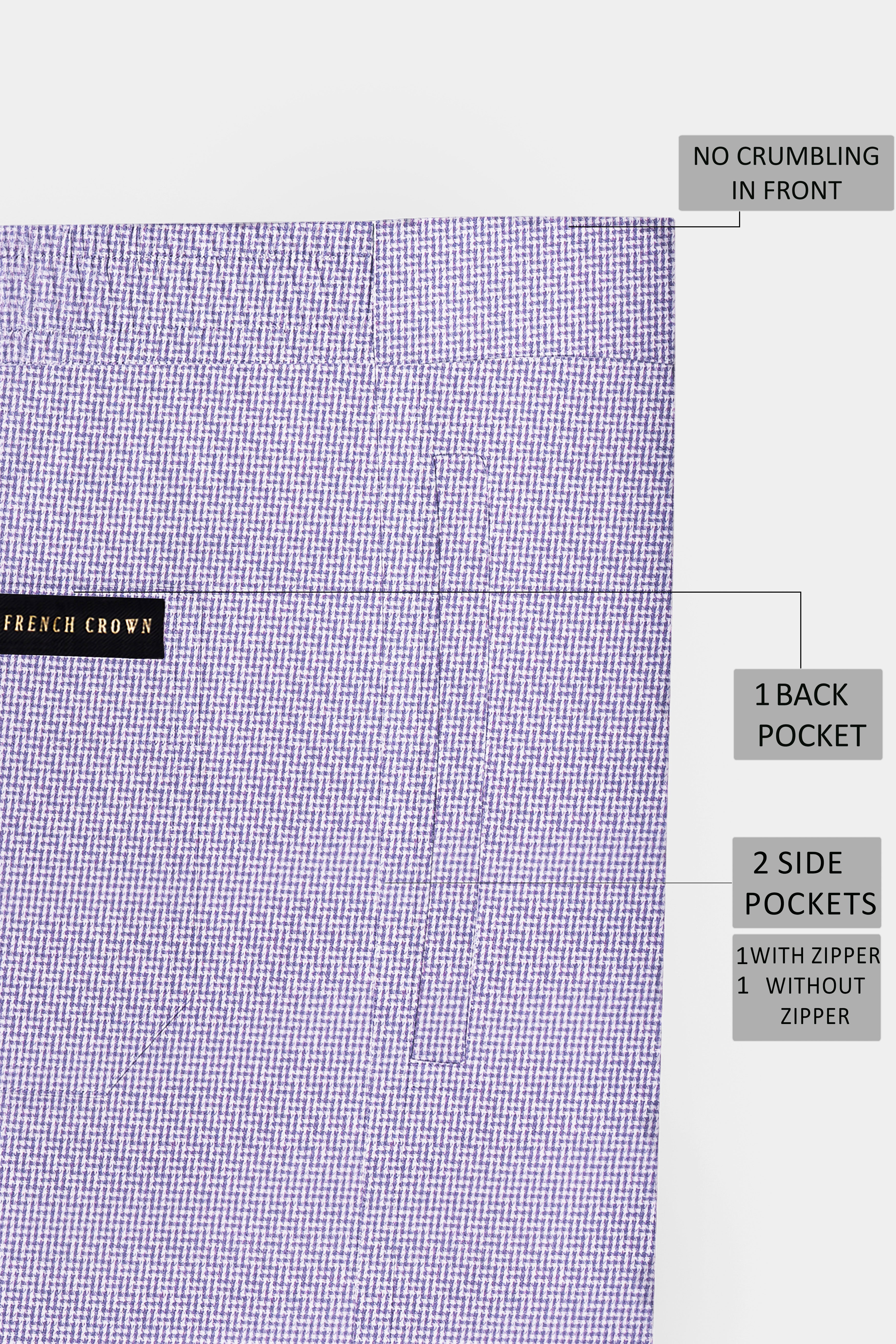 Gridora-Raven Purple Grid Dobby Textured Premium Cotton Lounge Pant