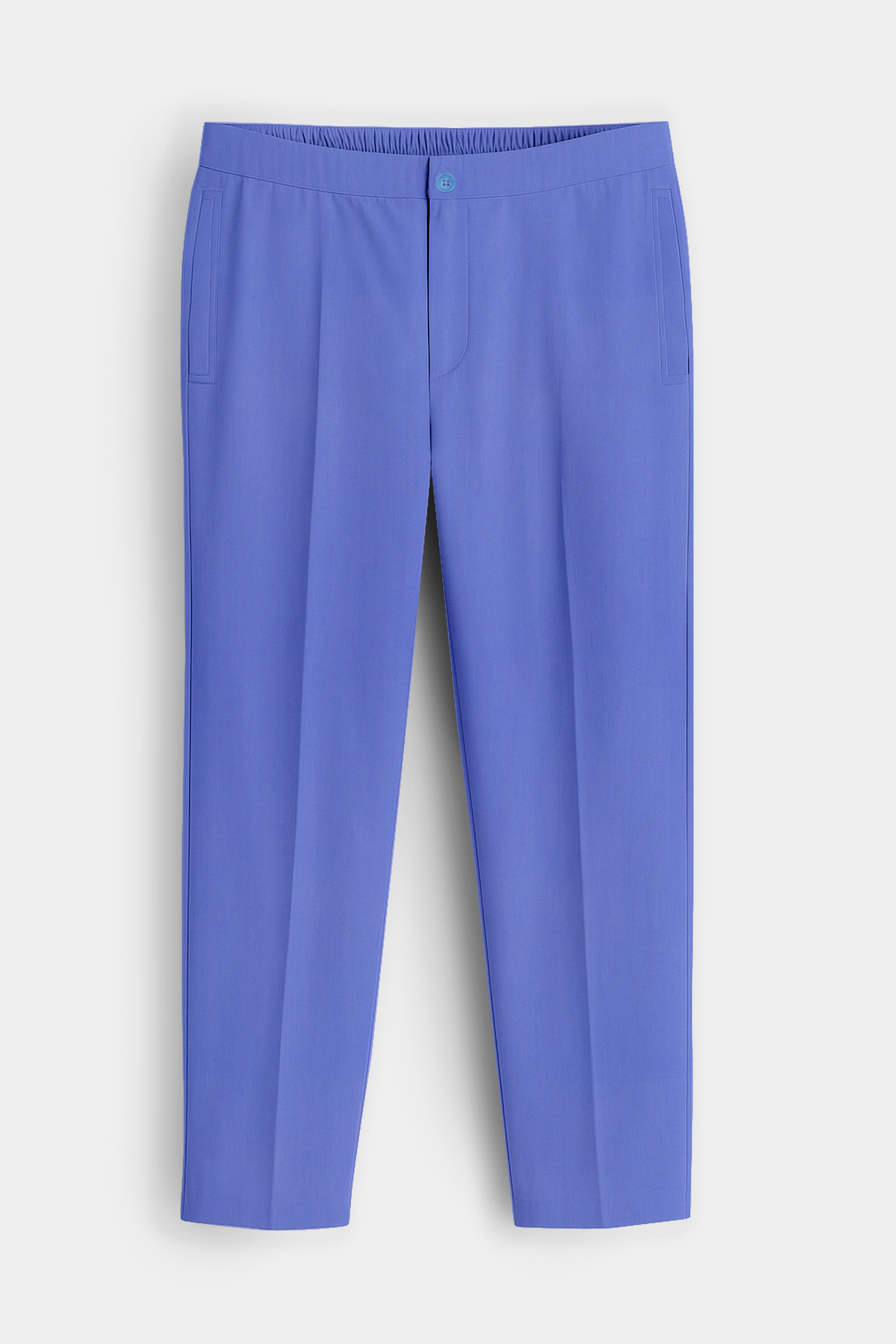 Bluviro-Scampi Blue Super Soft Poplin Giza Cotton Lounge Pant