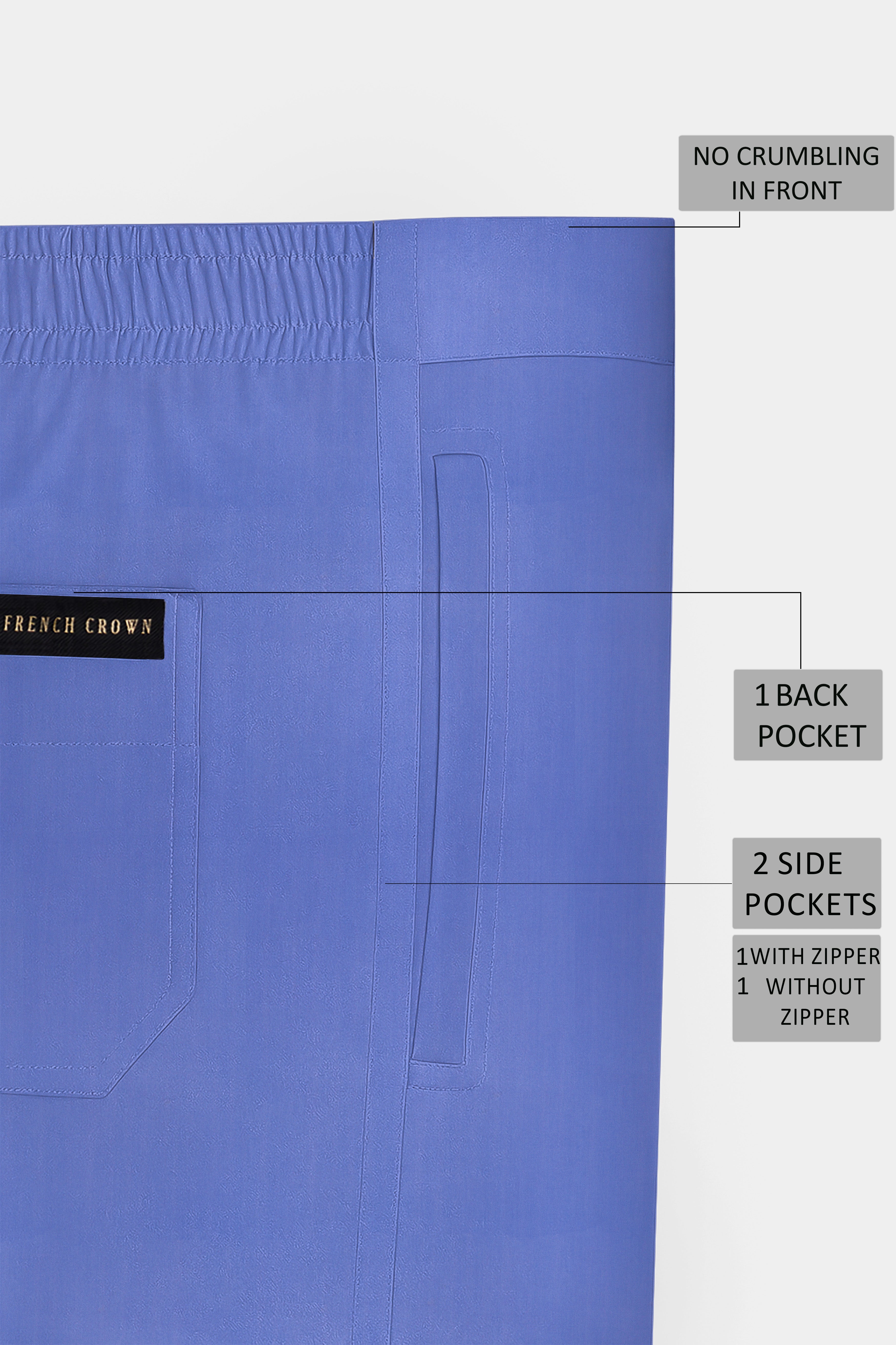 Bluviro-Scampi Blue Super Soft Poplin Giza Cotton Lounge Pant