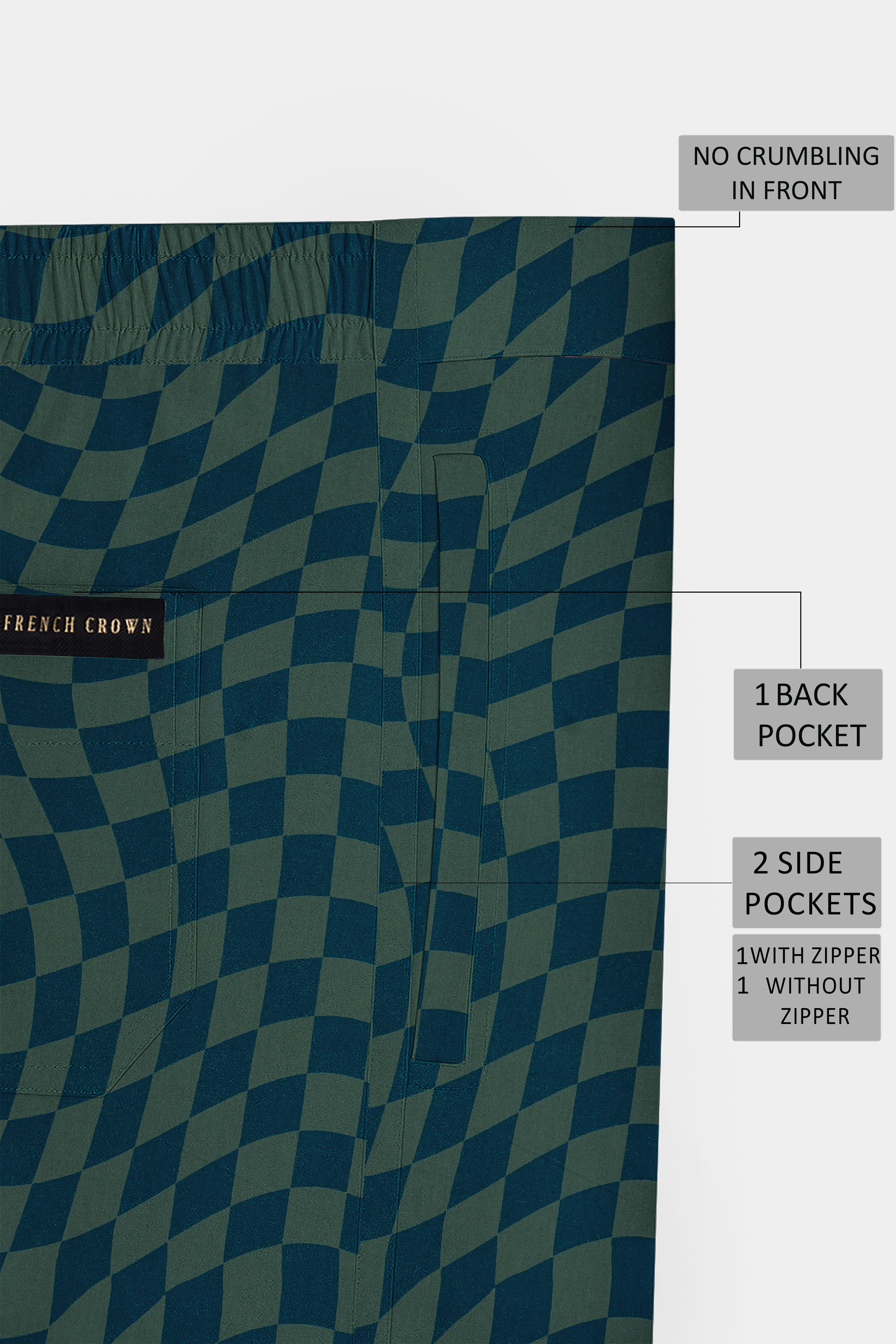 Plaivell-Celtic Green Plaid Super Soft Poplin Giza Cotton Lounge Pant