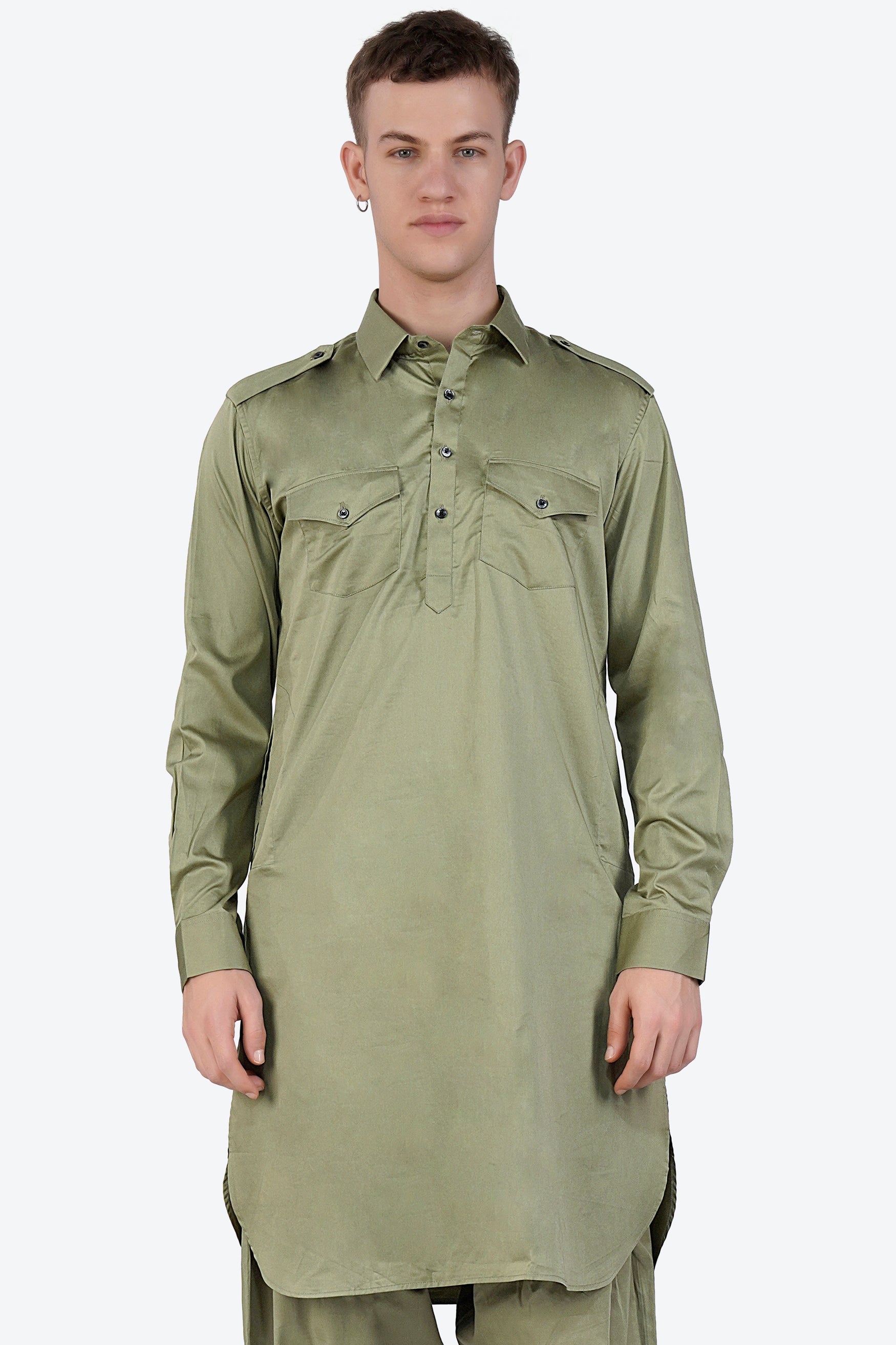 Eagle green Subtle Sheen Super Soft Premium Cotton Pathani