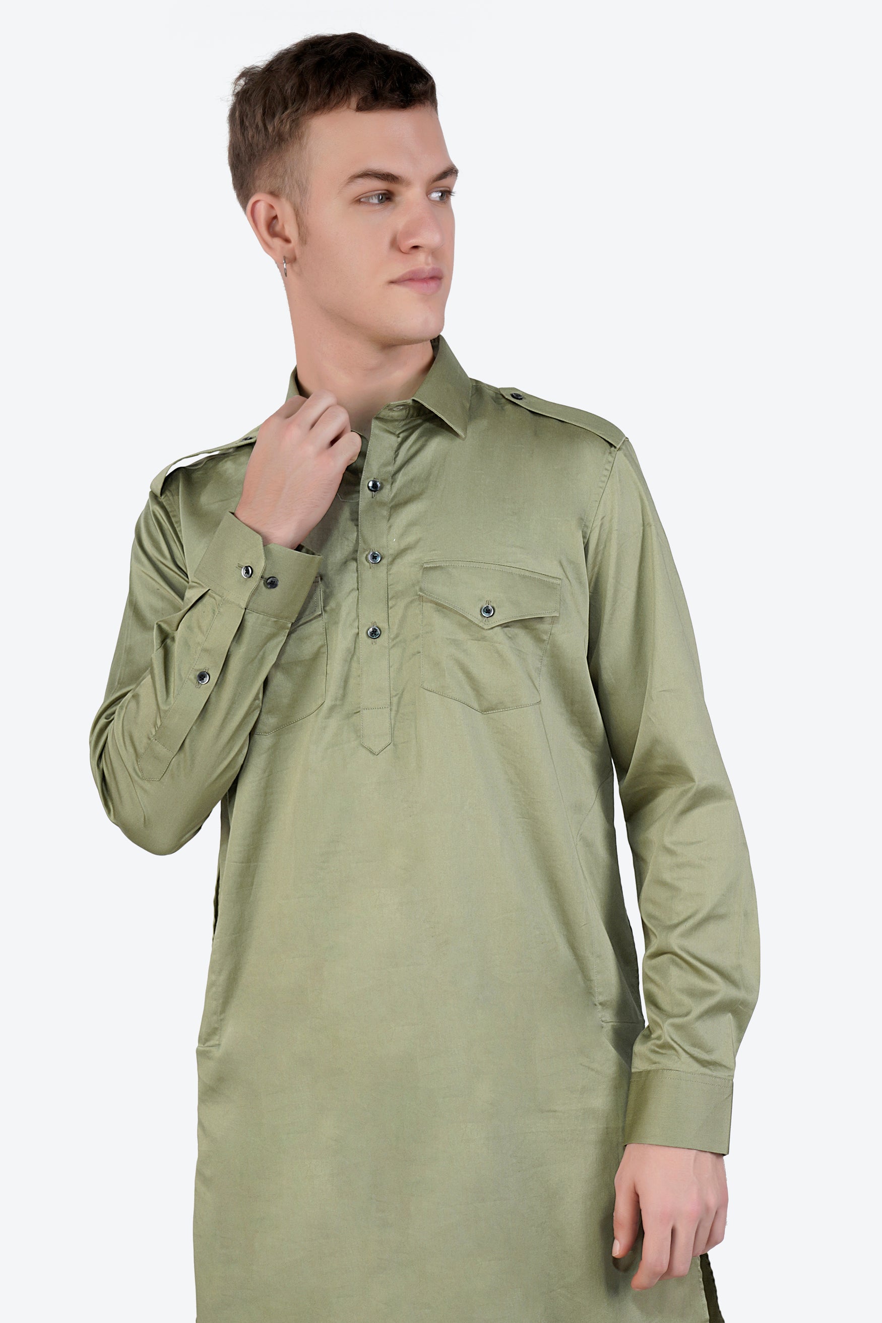 Eagle green Subtle Sheen Super Soft Premium Cotton Pathani