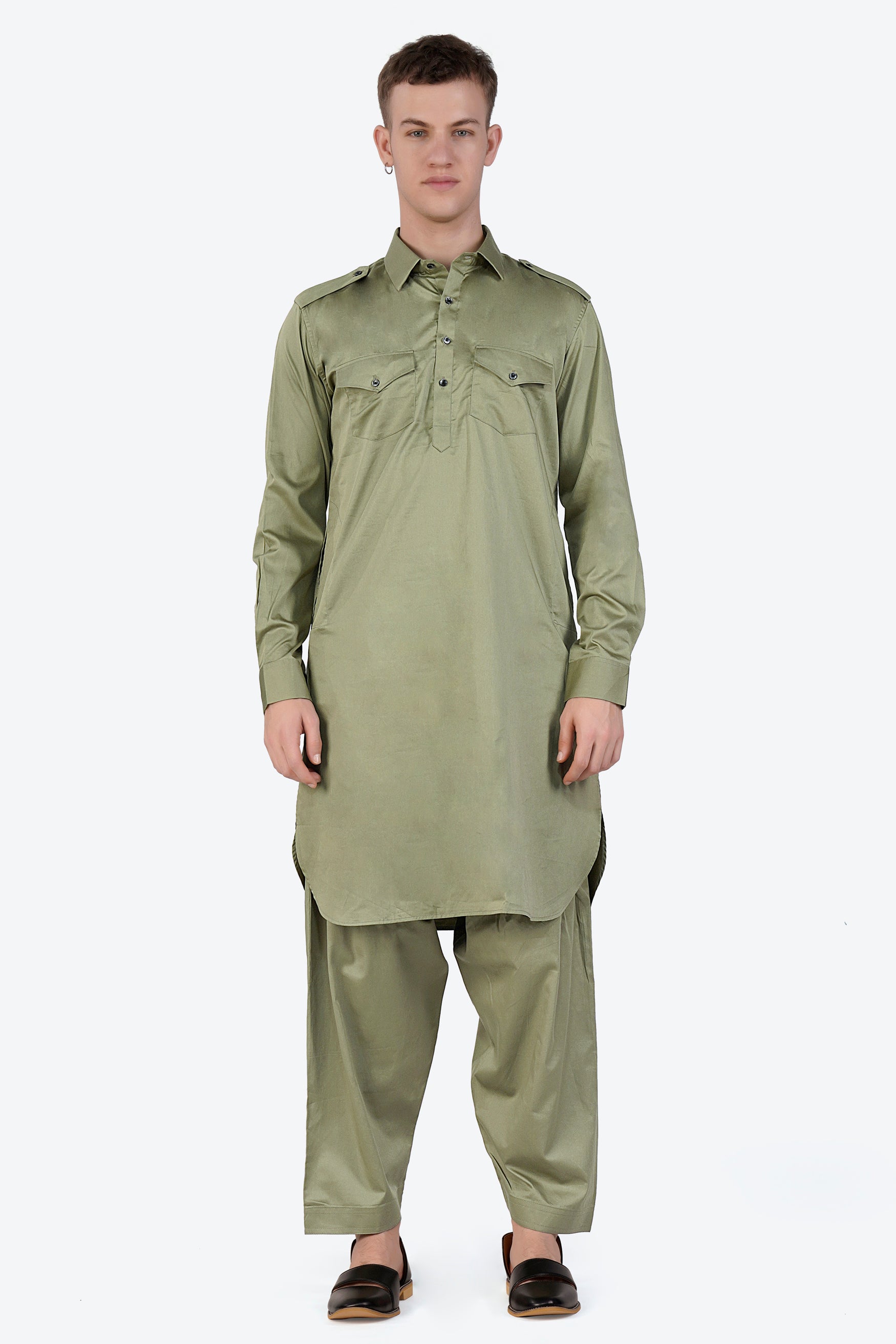Eagle green Subtle Sheen Super Soft Premium Cotton Pathani