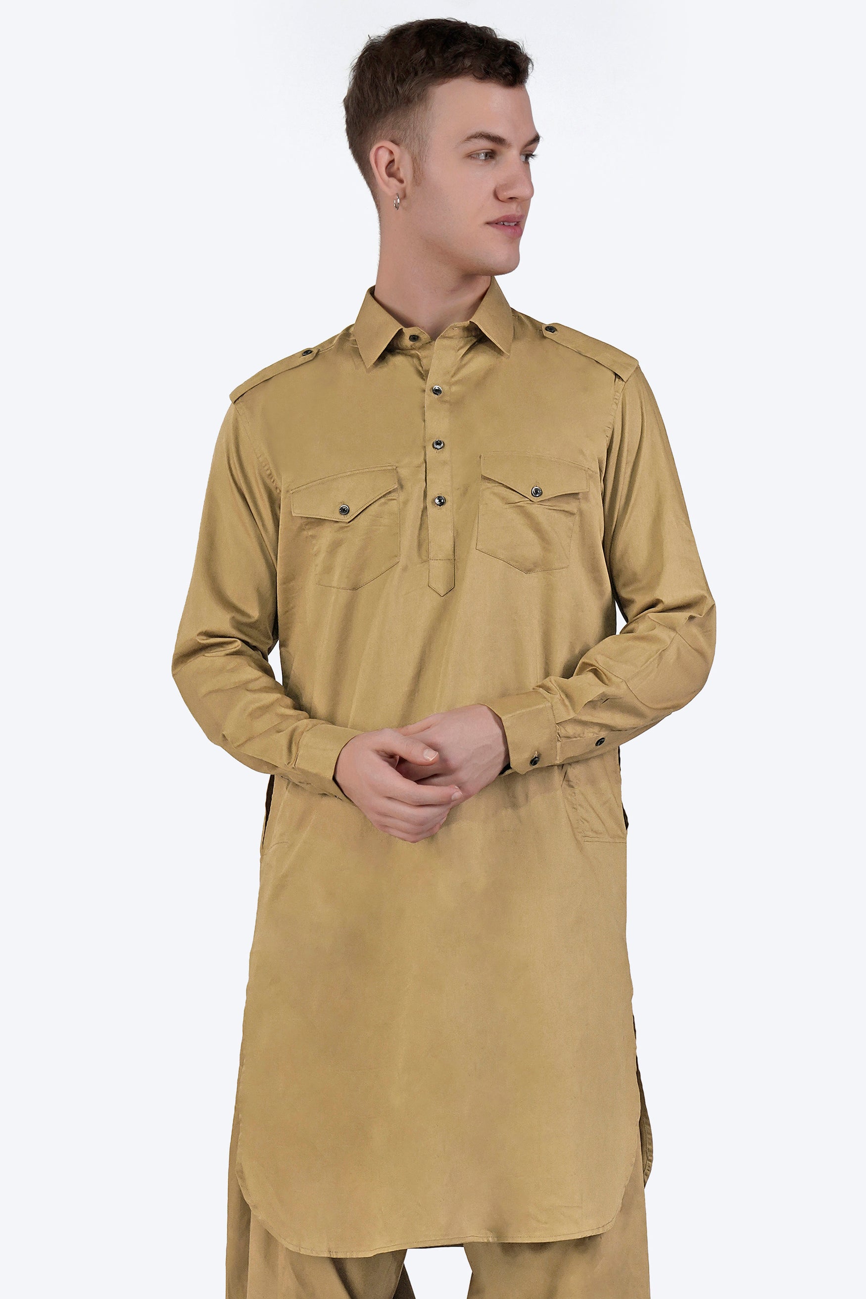 Teak Brown Subtle Sheen Super Soft Premium Cotton Pathani