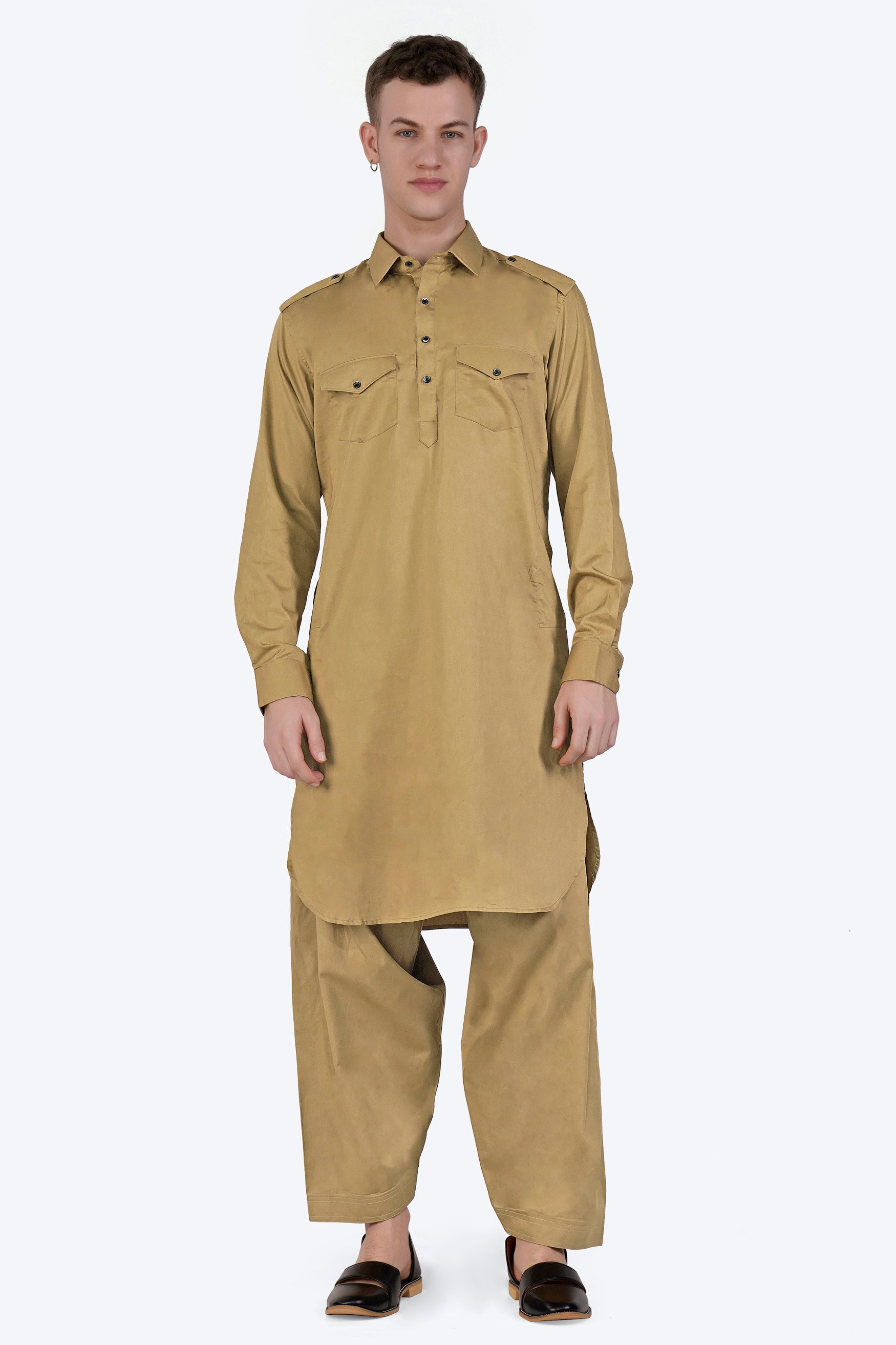 Teak Brown Subtle Sheen Super Soft Premium Cotton Pathani