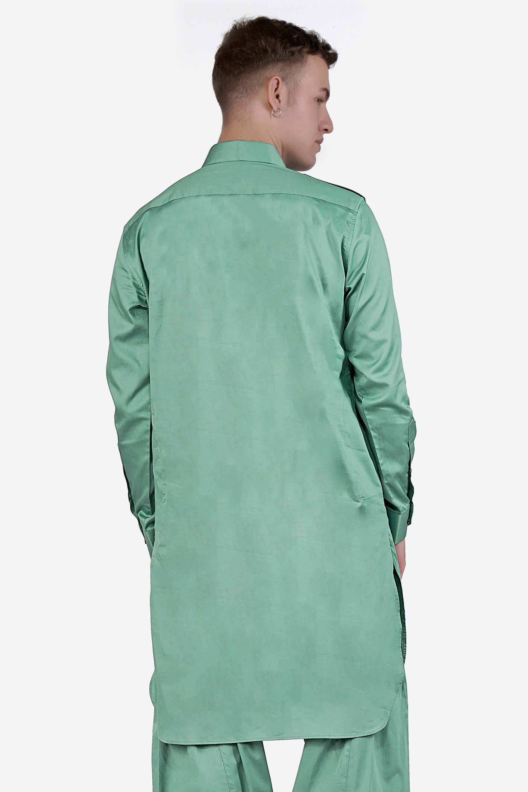 Patina Green Subtle Sheen Super Soft Premium Cotton Pathani