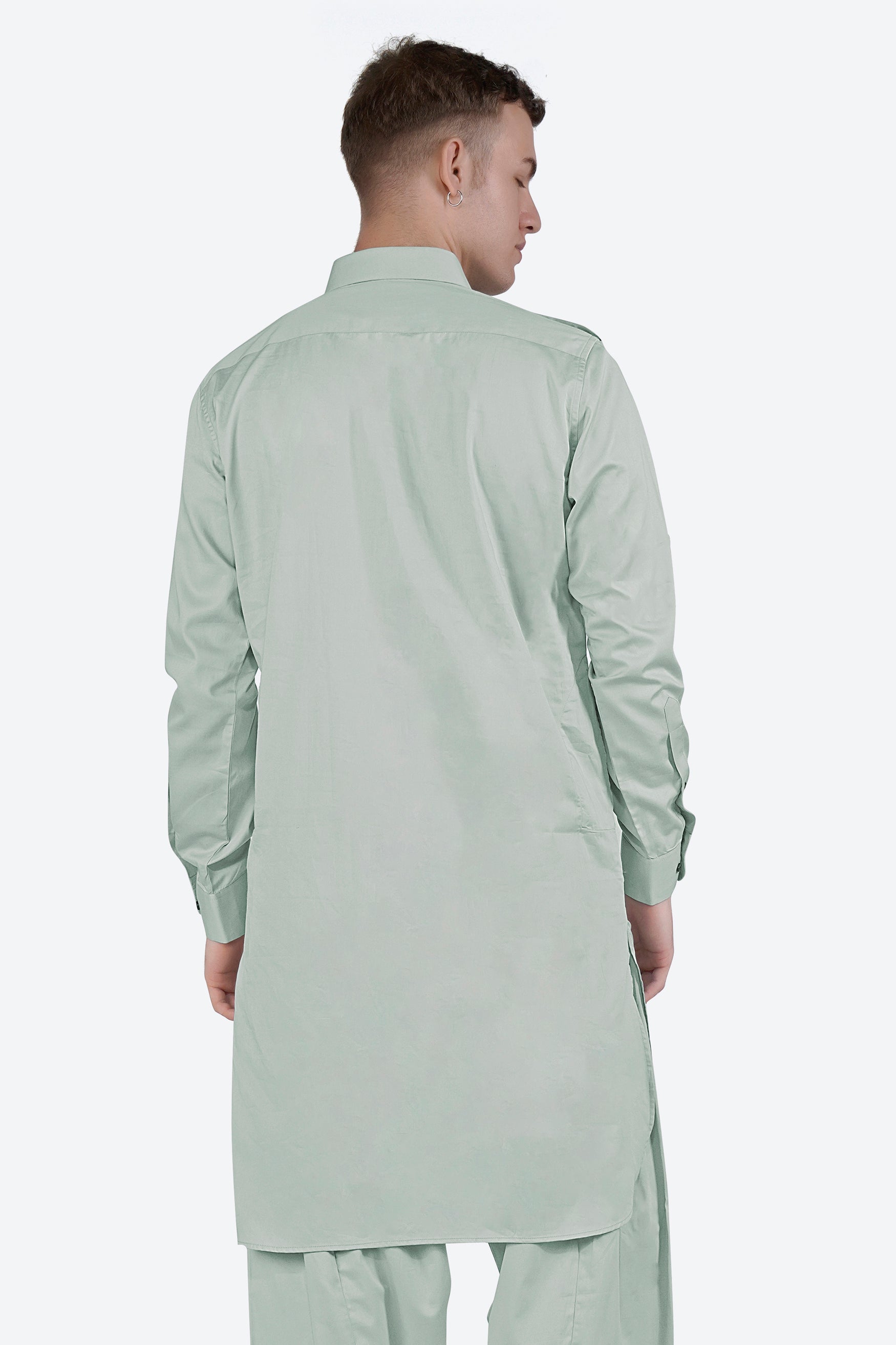 Periglacial Green Subtle Sheen Super Soft Premium Cotton Pathani