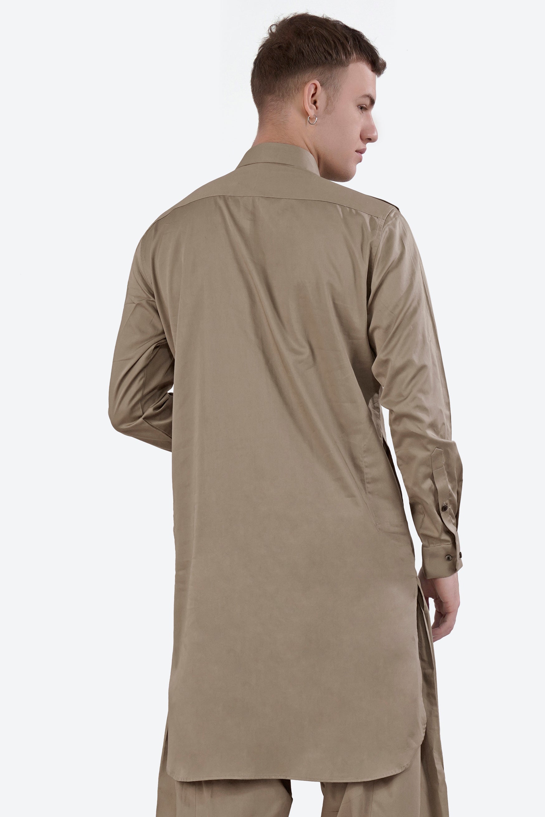 Arrowtown Brown Subtle Sheen Super Soft Premium Cotton Pathani