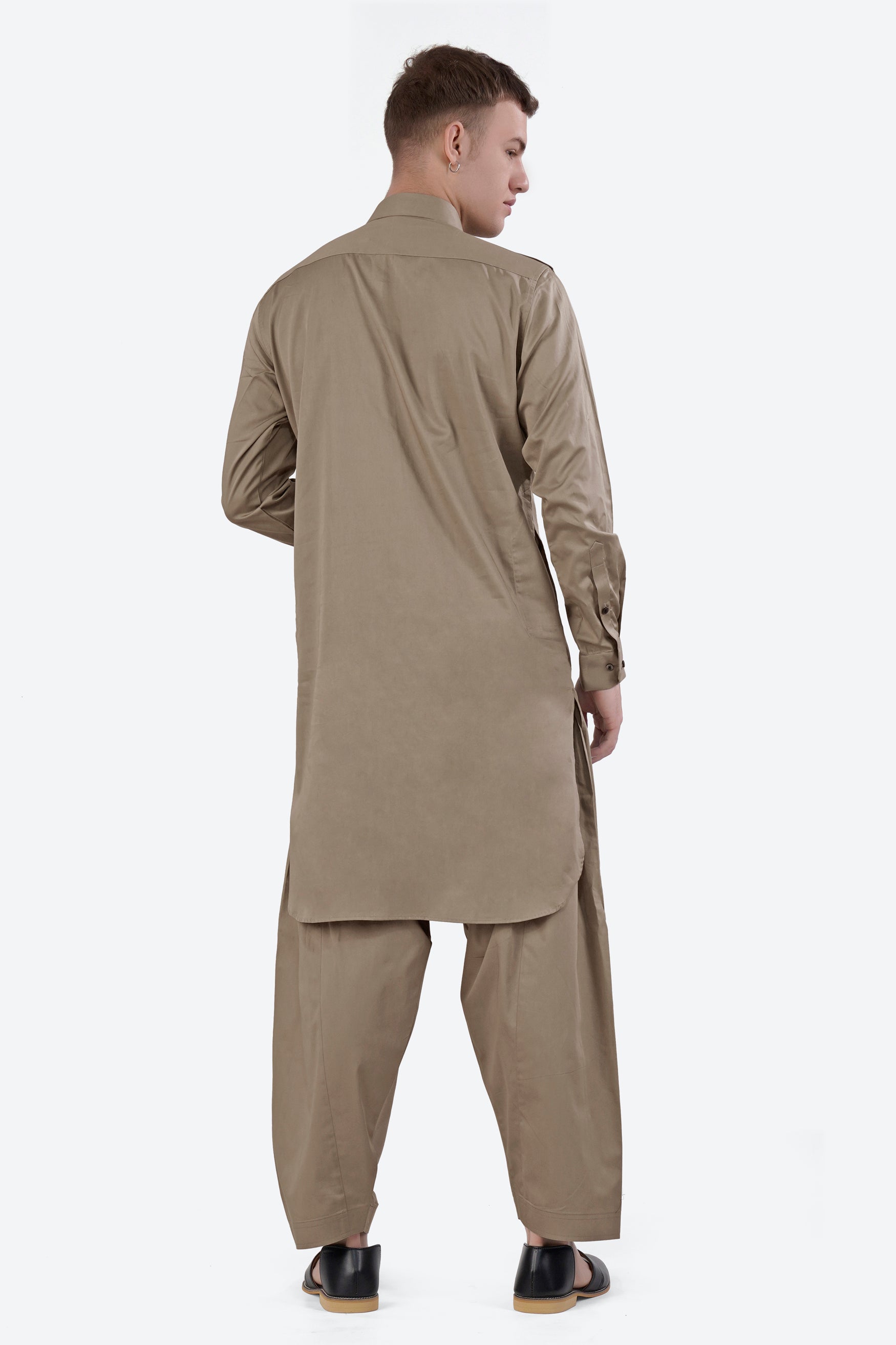 Arrowtown Brown Subtle Sheen Super Soft Premium Cotton Pathani