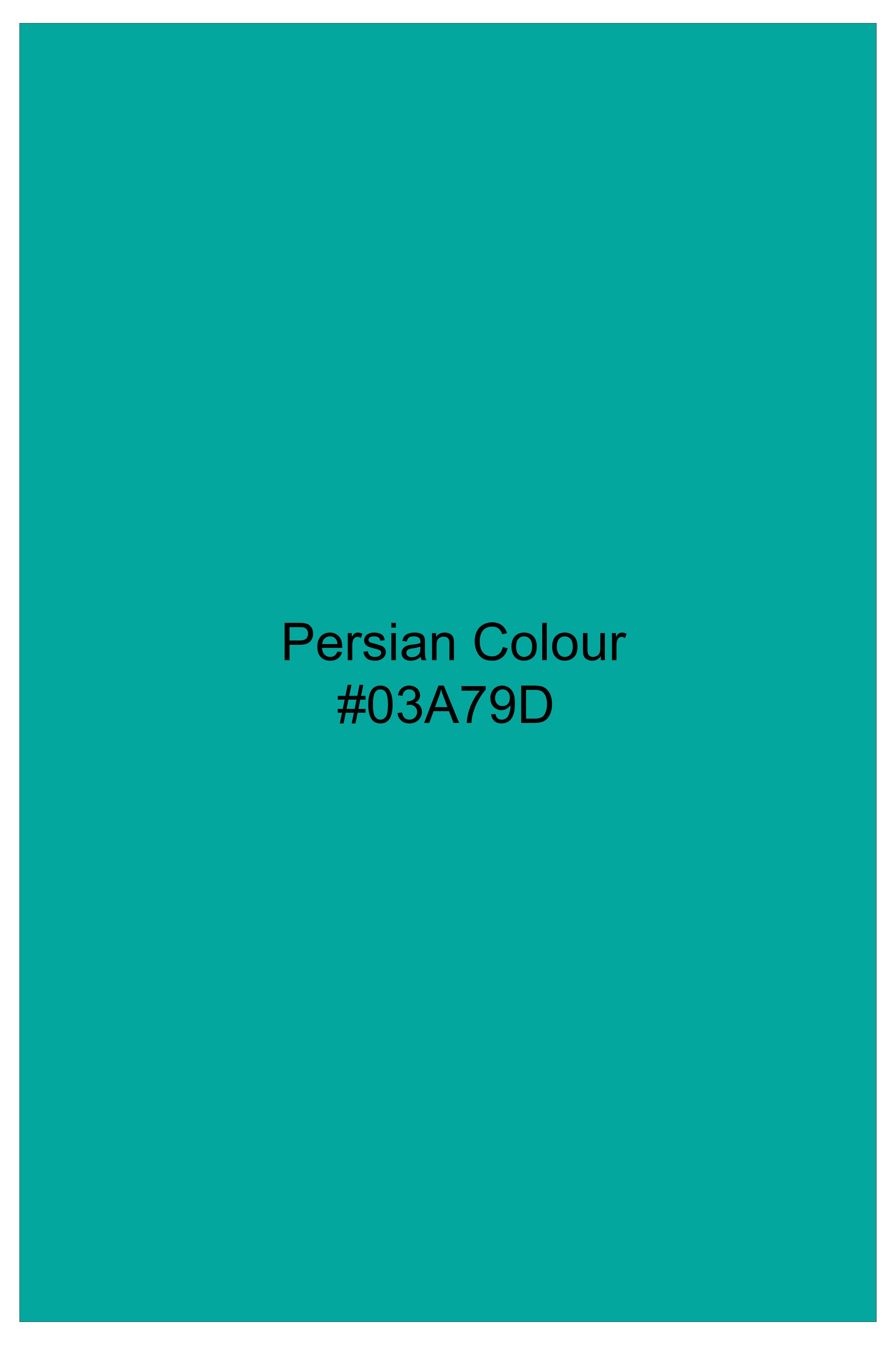 Royalin-Persian Blue Subtle Sheen Super Soft Premium Cotton Casual Mandarin Shirt