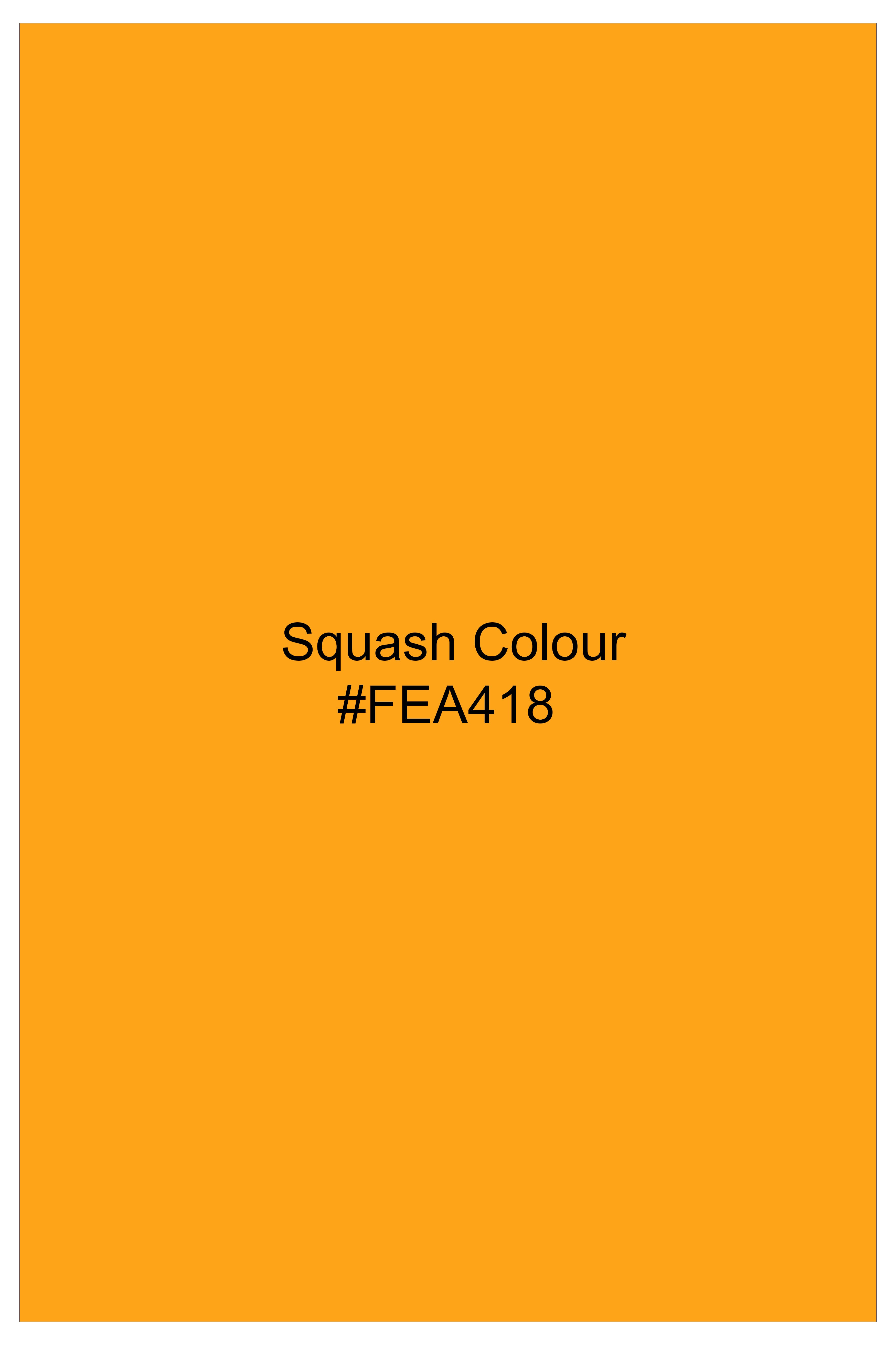 Zestine-Squash Yellow Subtle Sheen Super Soft Premium Cotton Casual Mandarin Shirt