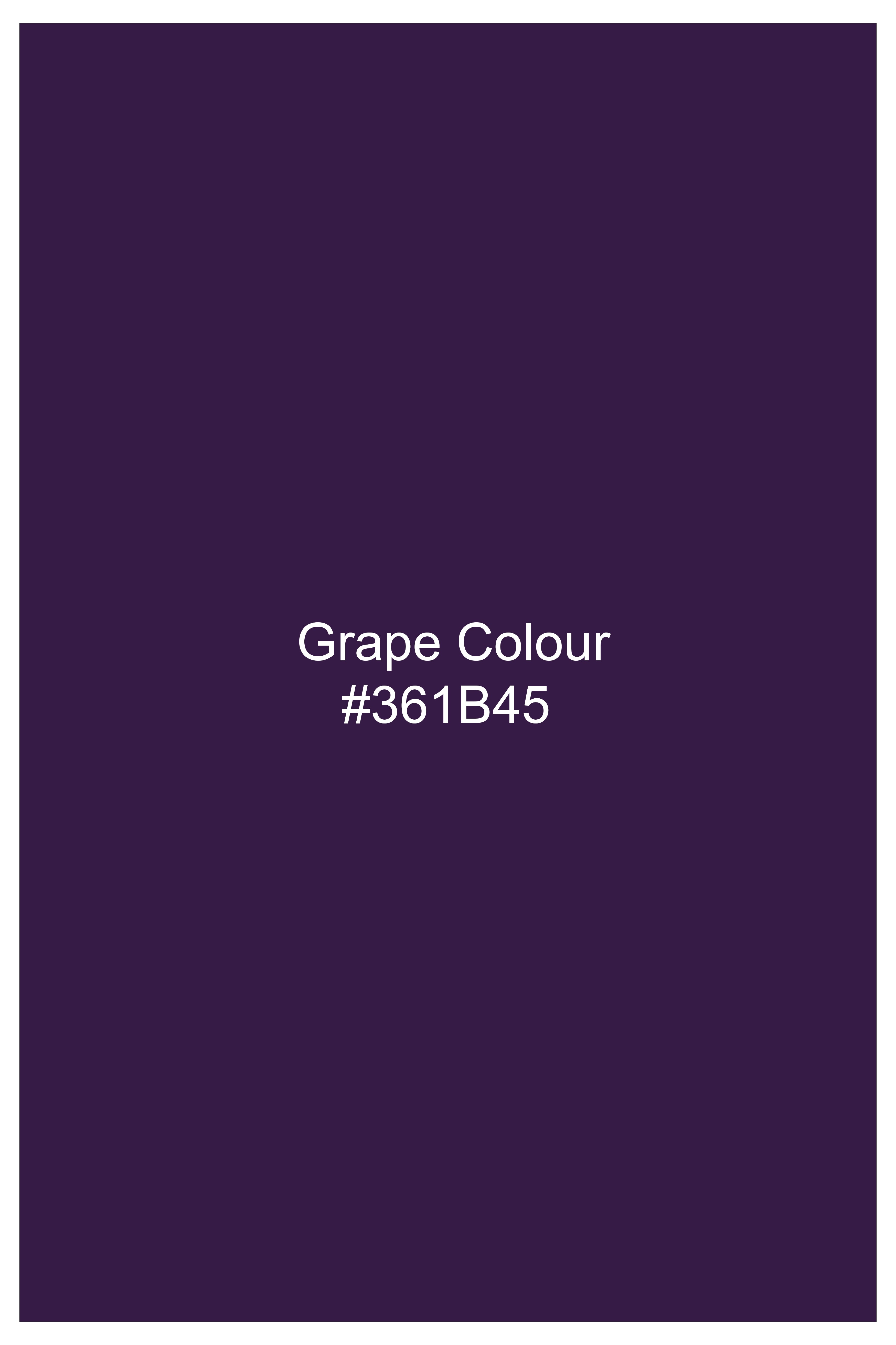 Violet-Grape Purple Subtle Sheen Super Soft Premium Cotton Dress Tuxedo Shirt