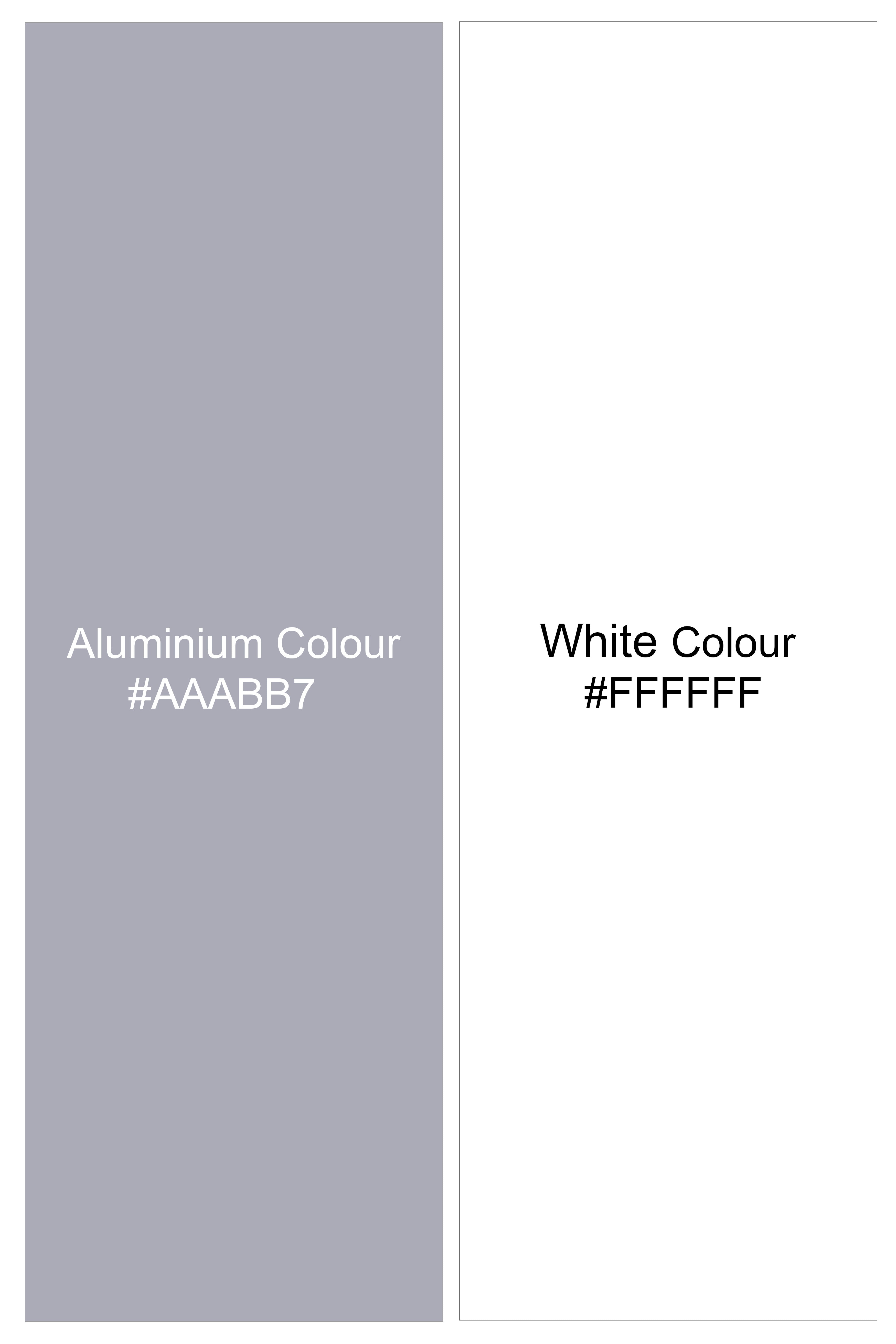 Strivaro-Aluminium Gray And Bright White Candy Striped Subtle Sheen Super Soft Premium Cotton Dress Shirt
