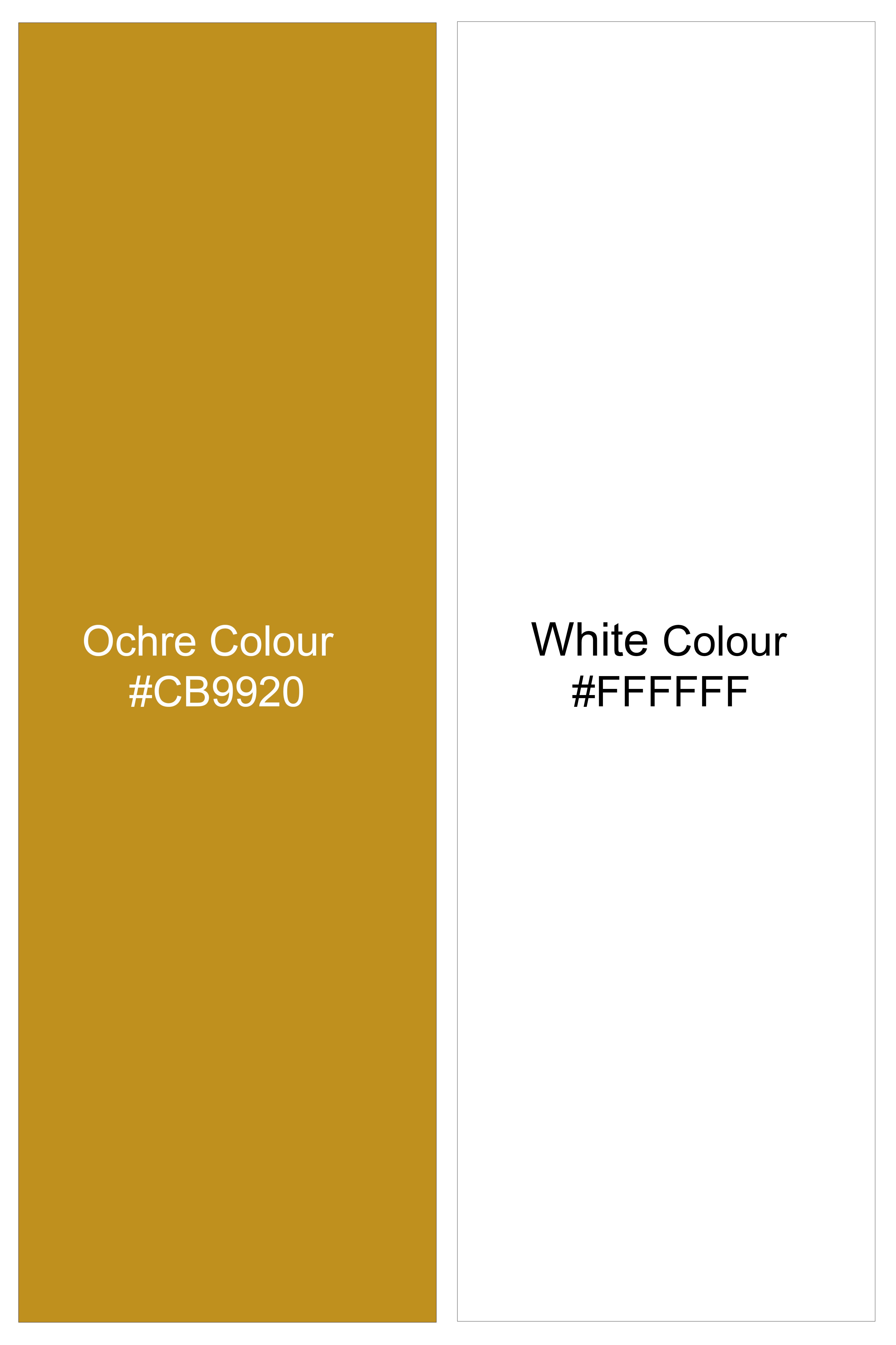 Terrasol-Ochre Yellow And Bright White Candy Striped Subtle Sheen Super Soft Premium Cotton Dress Shirt
