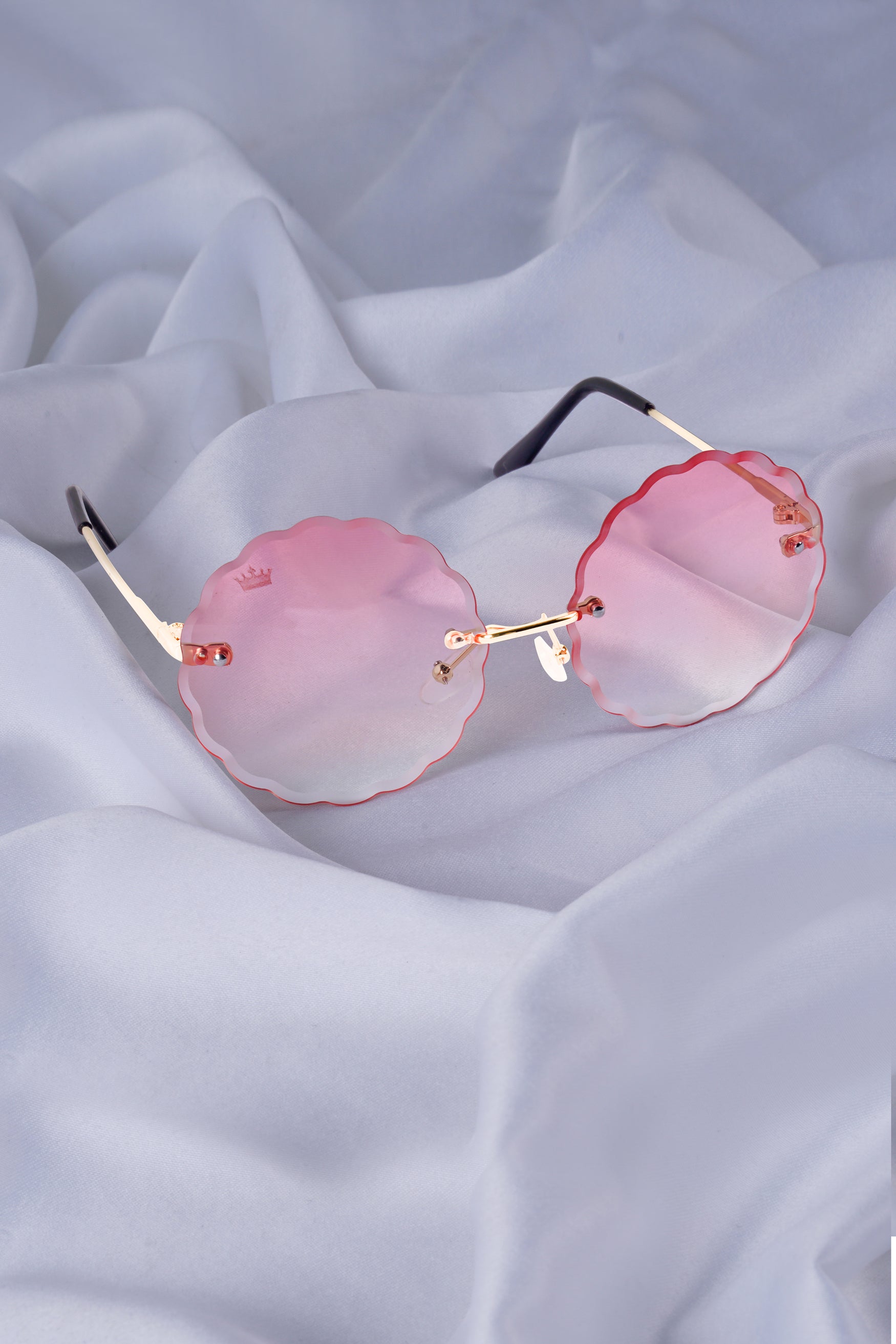 Punch Pink French Crown Round-Shaped Women’s Sunglasses