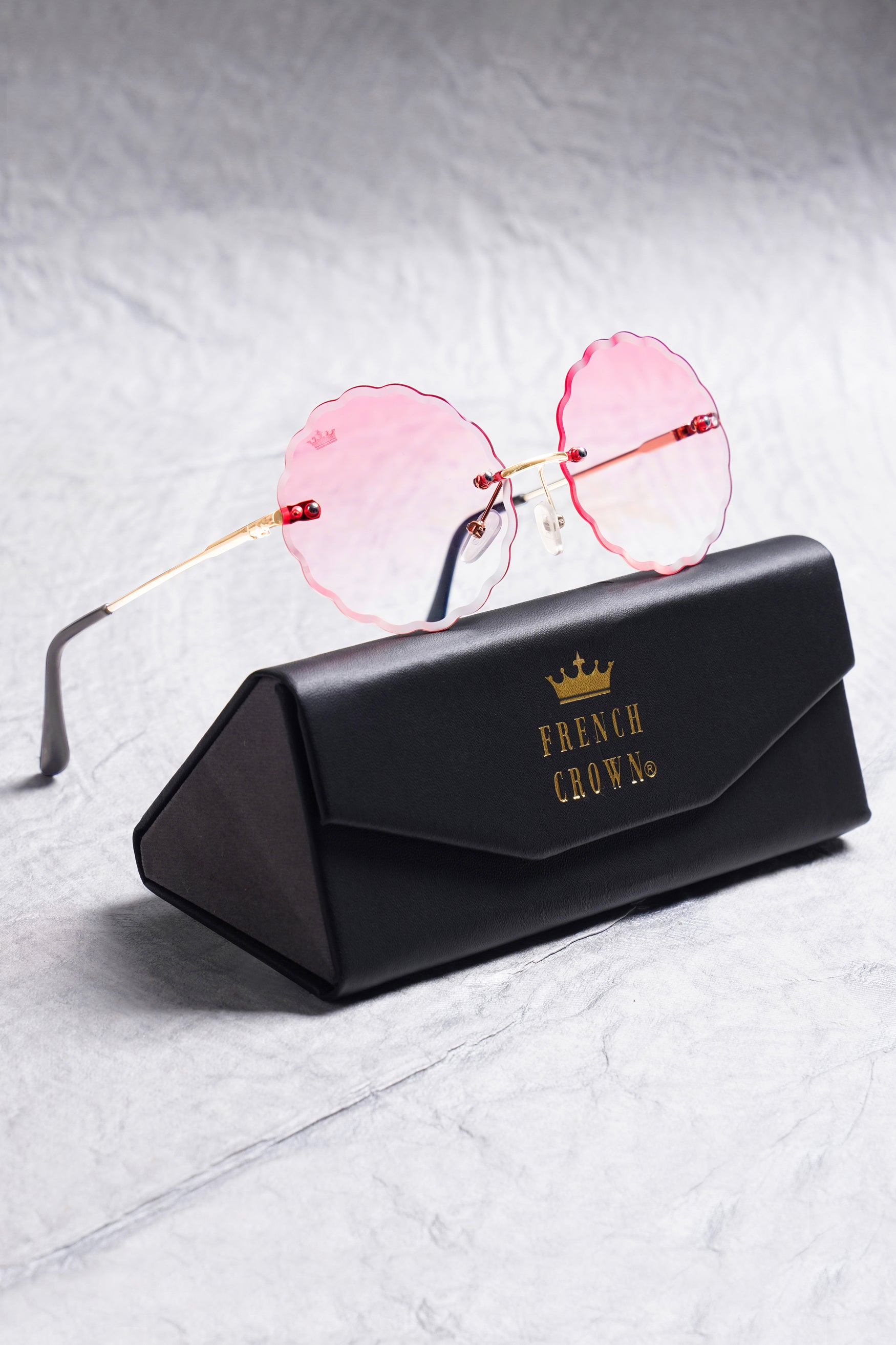 Punch Pink French Crown Round-Shaped Women’s Sunglasses
