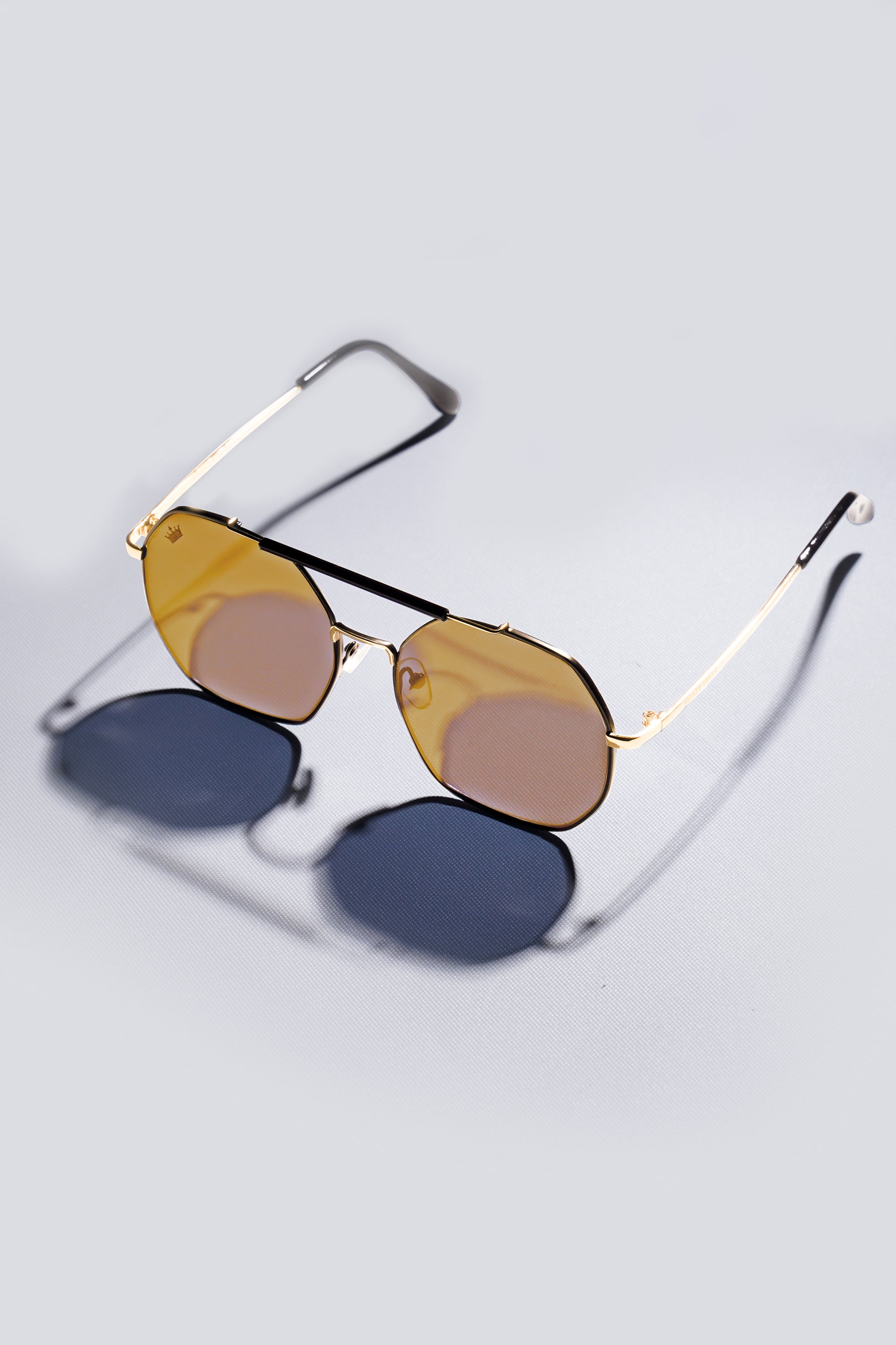 Golden French Crown Oval-Shaped Unisex Sunglasses