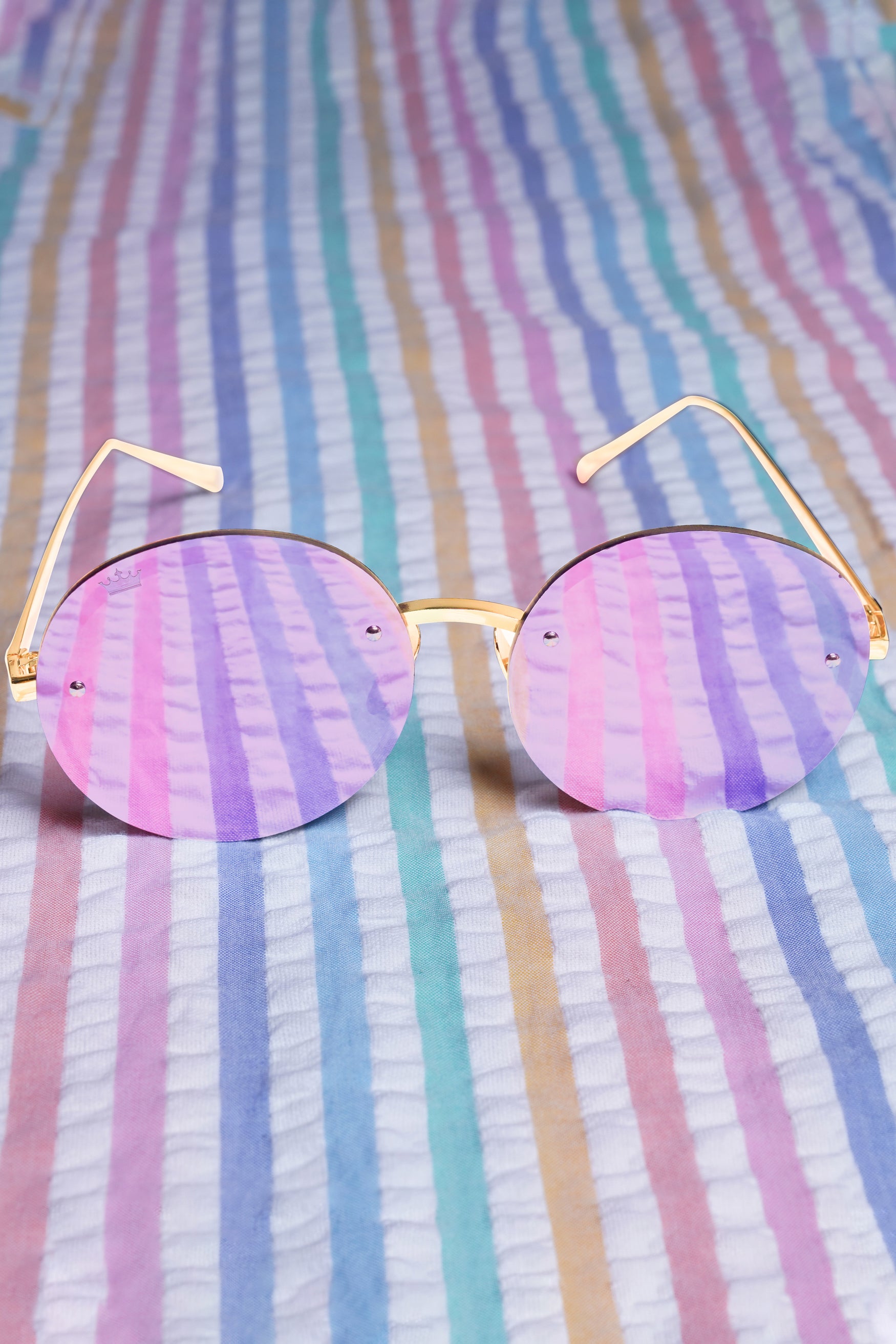 Twitch Purple French Crown Rimless Unisex Sunglasses