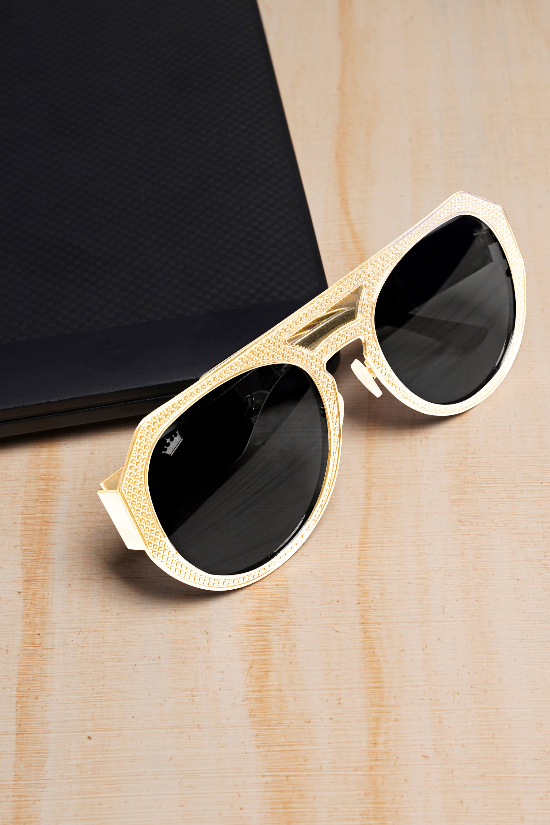 Coal Black French Crown Full Rim Unisex Sunglasses